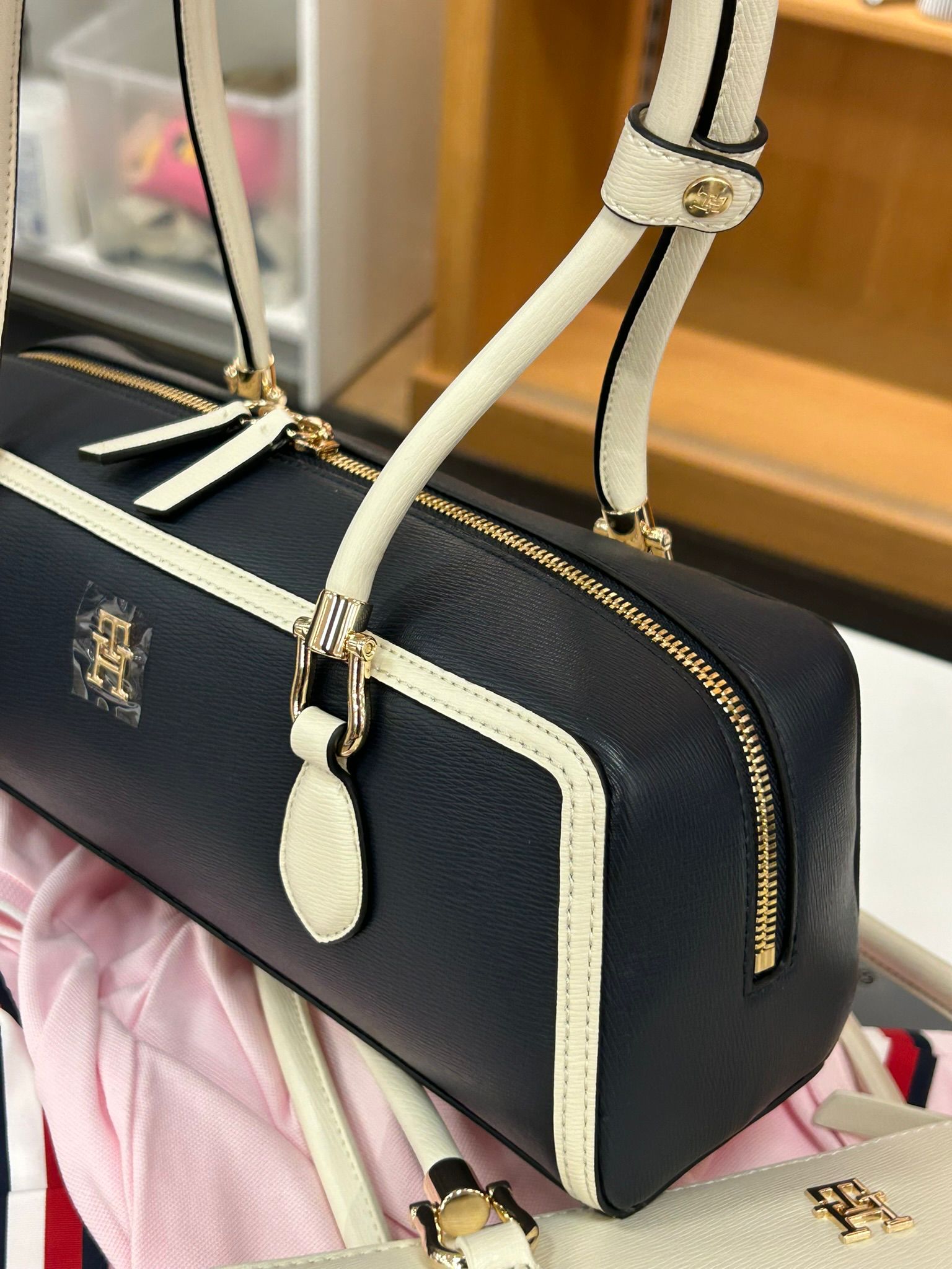Tommy Women's Monogram East-West Shoulder Bag-Space Blue