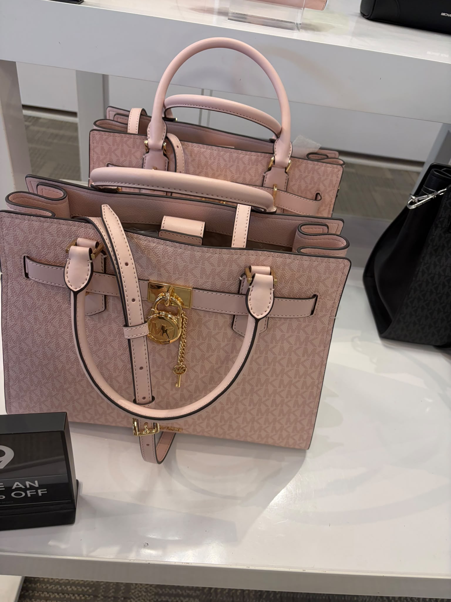 Michael Kors Women's Hamilton Medium Signature Logo Satchel-Pink