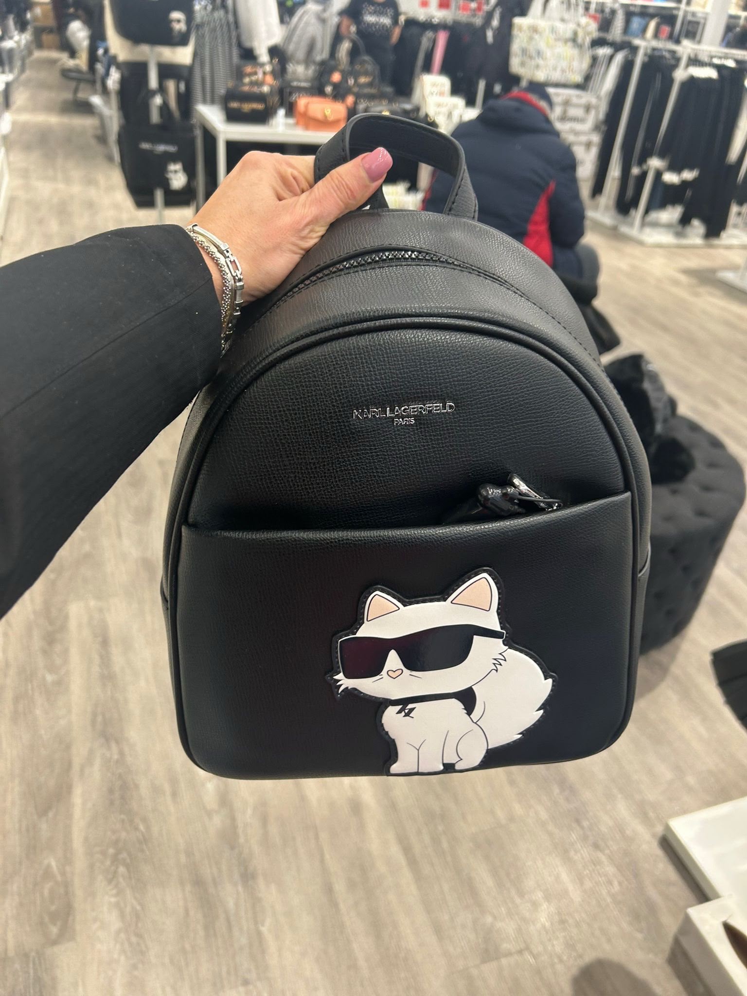 KARL LAGERFELD WOMEN'S MAYBELLE CHOUPETTE BACKPACK-Black