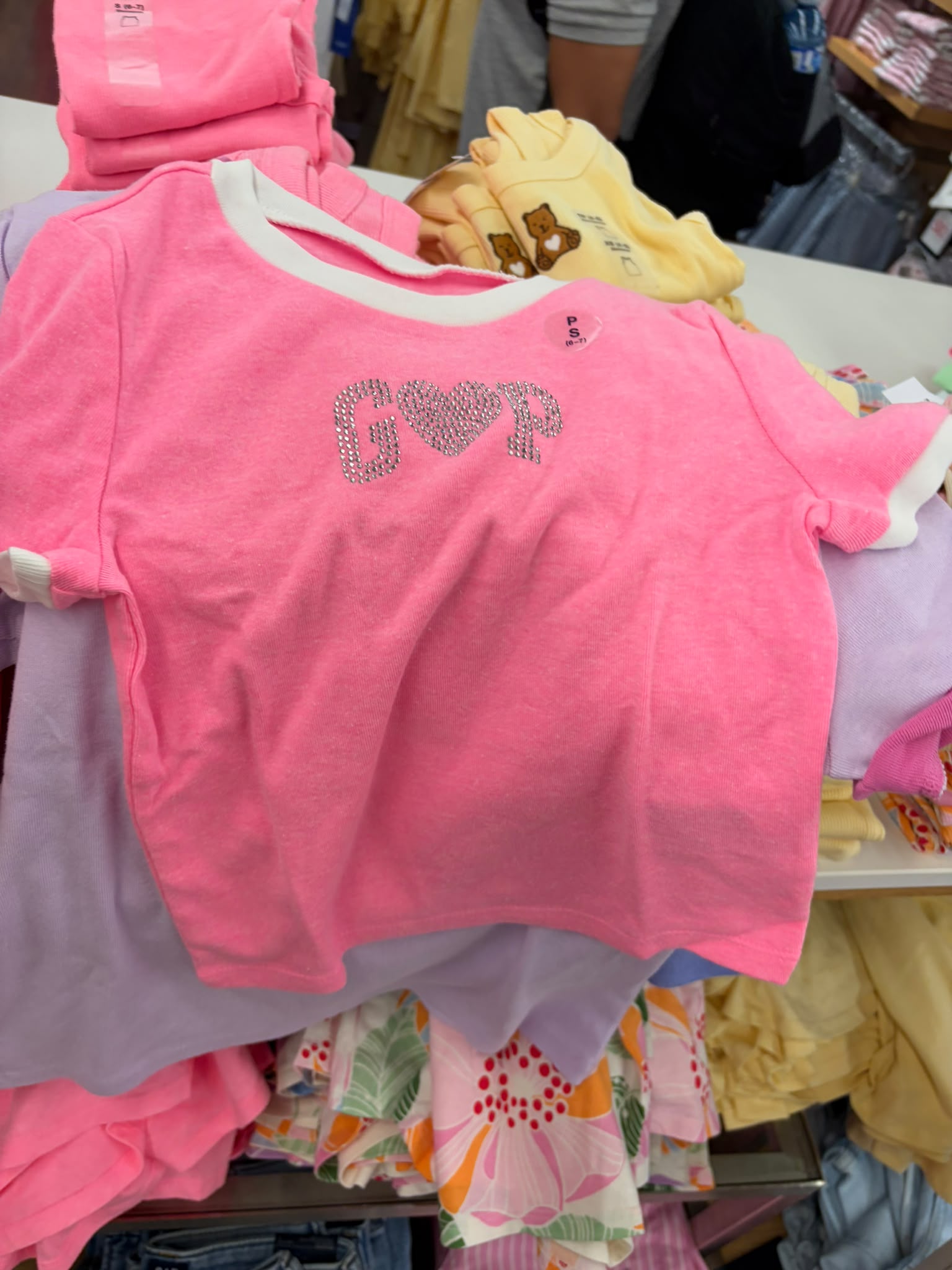 GapKids Girls' Ringer Graphic T-Shirt-Pink