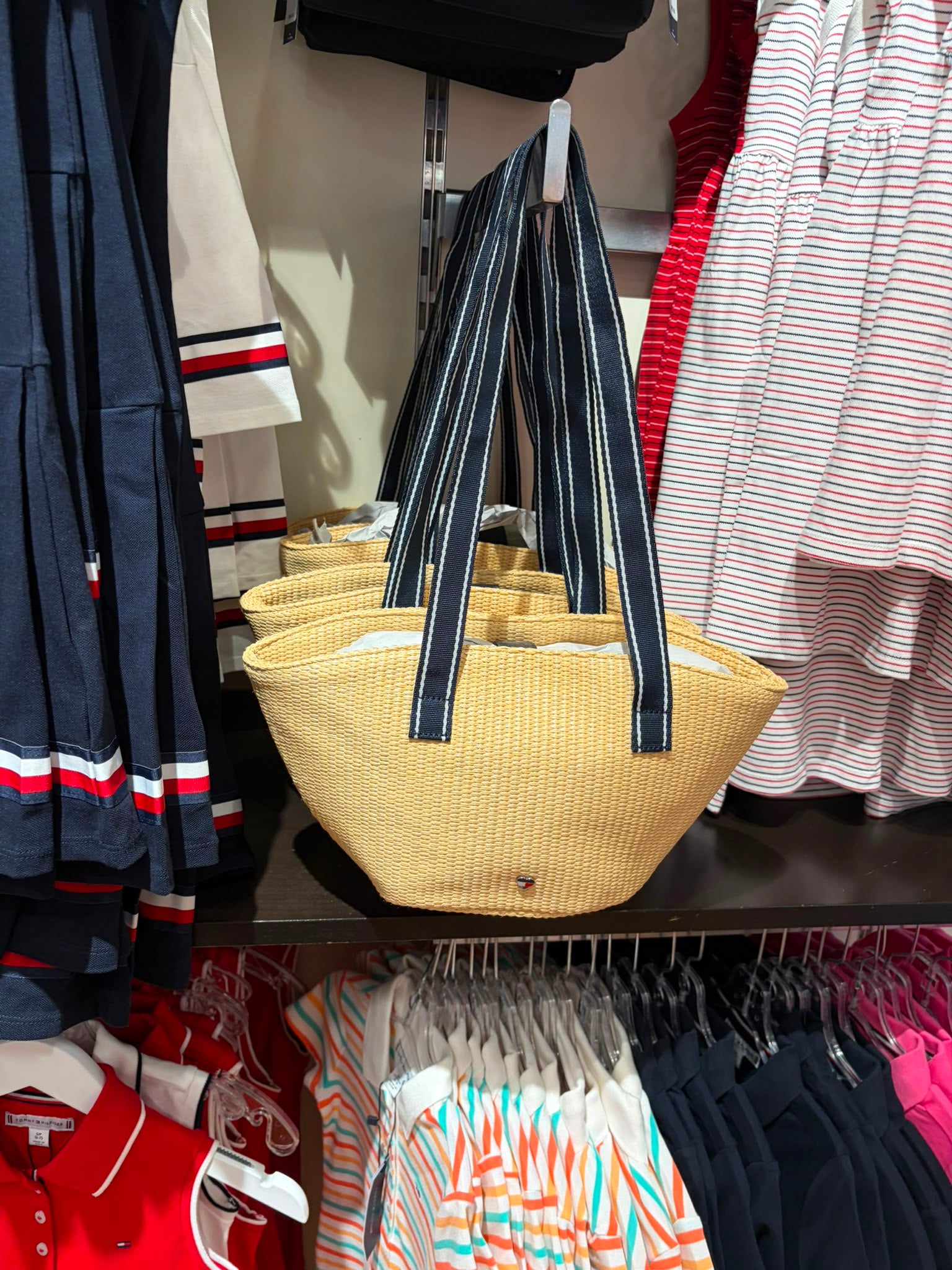 Tommy Girls' Raffia Shoulder Bag-Natural