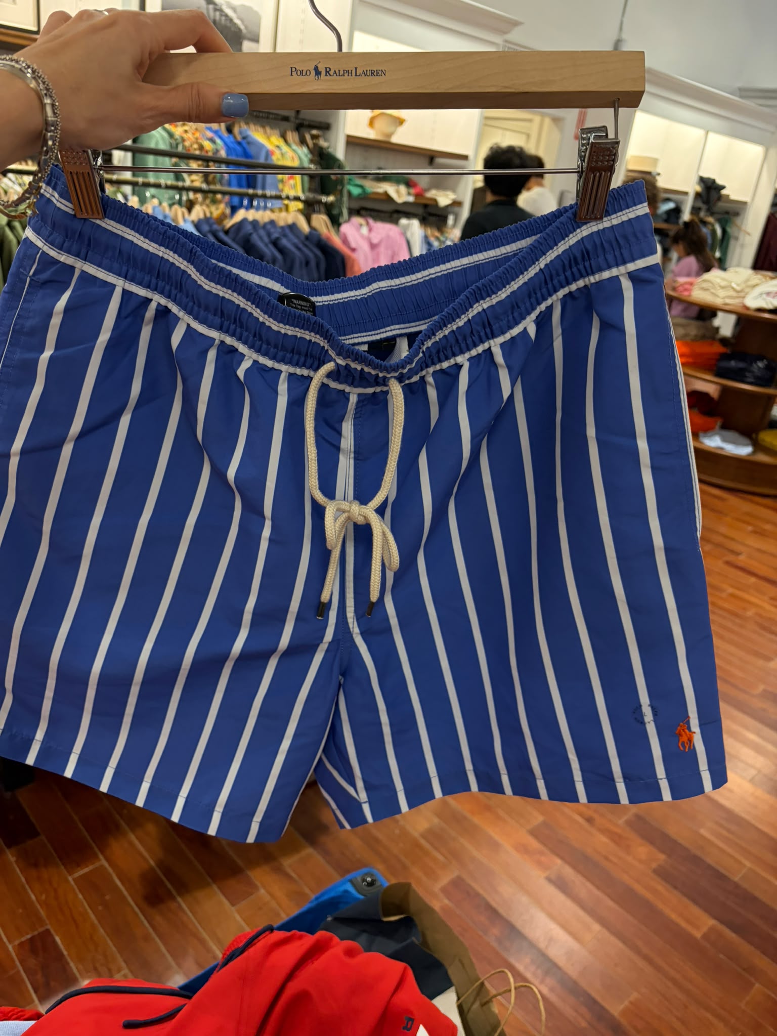 POLO MEN'S TRAVELER SLIM FIT SWIM TRUNK-Blue