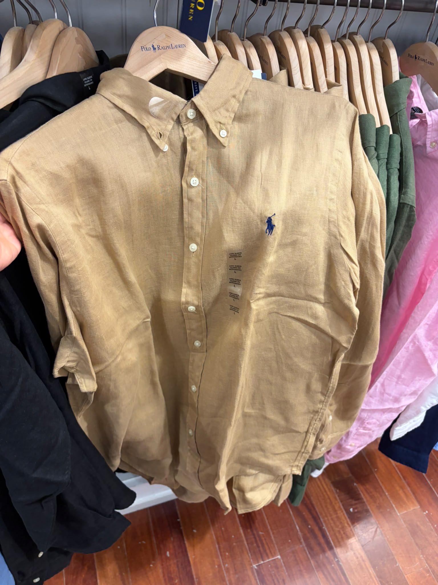 Ralph Lauren Men's Linen Shirt-Coastal Beige