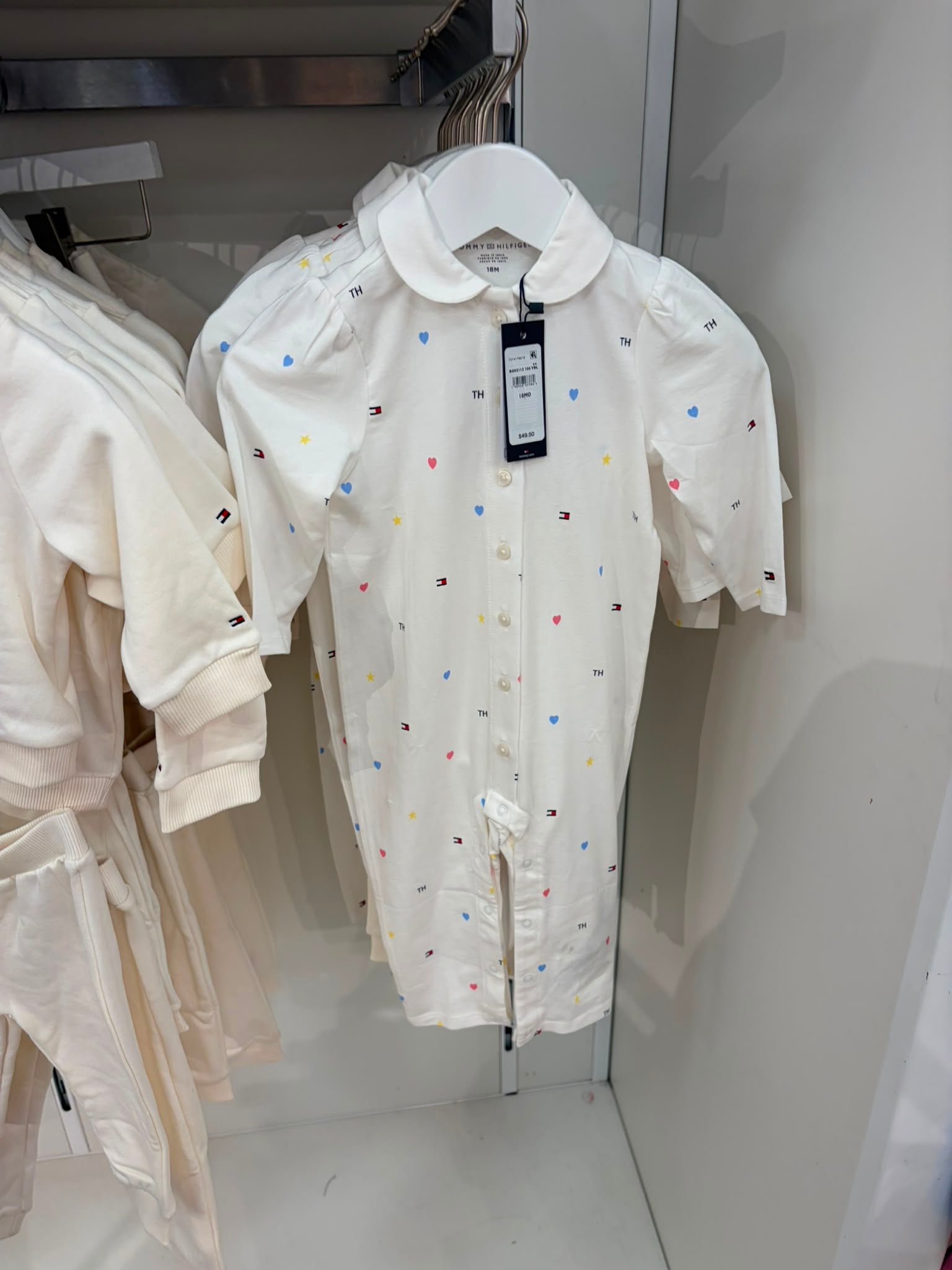 Tommy Hilfiger Babies' Allover Print Coverall- White
