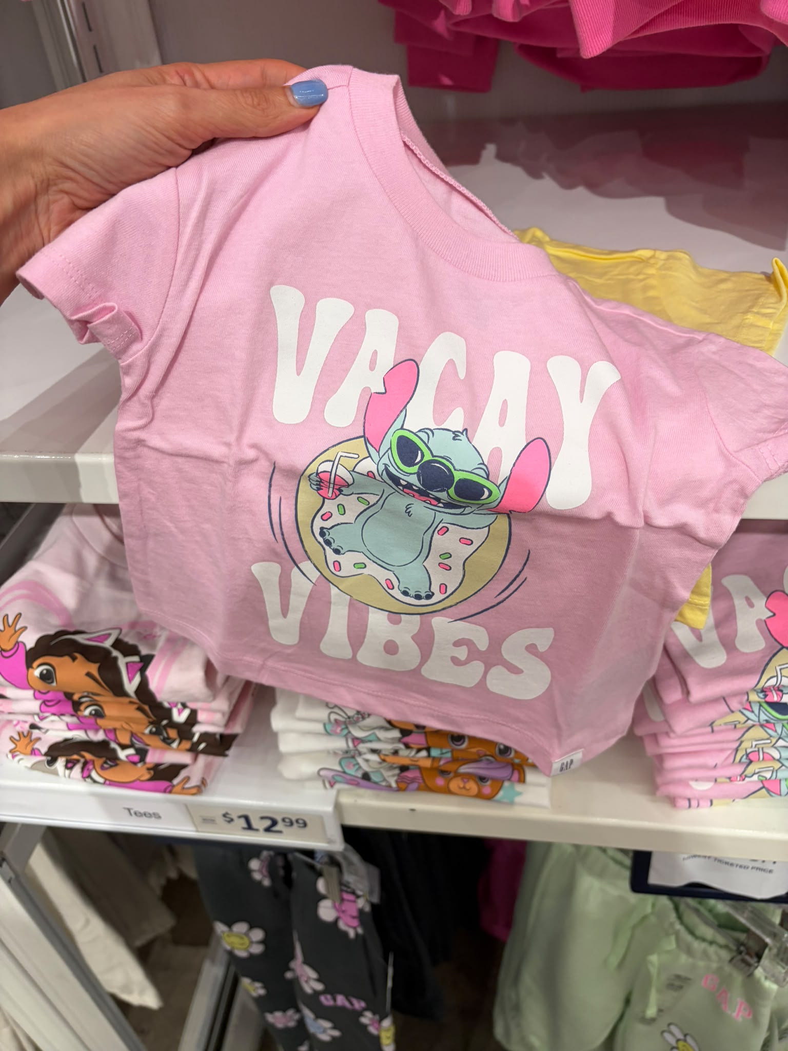 babyGap × Disney Graphic T-Shirt-Primrose Pink Vacay Vibes Stitch