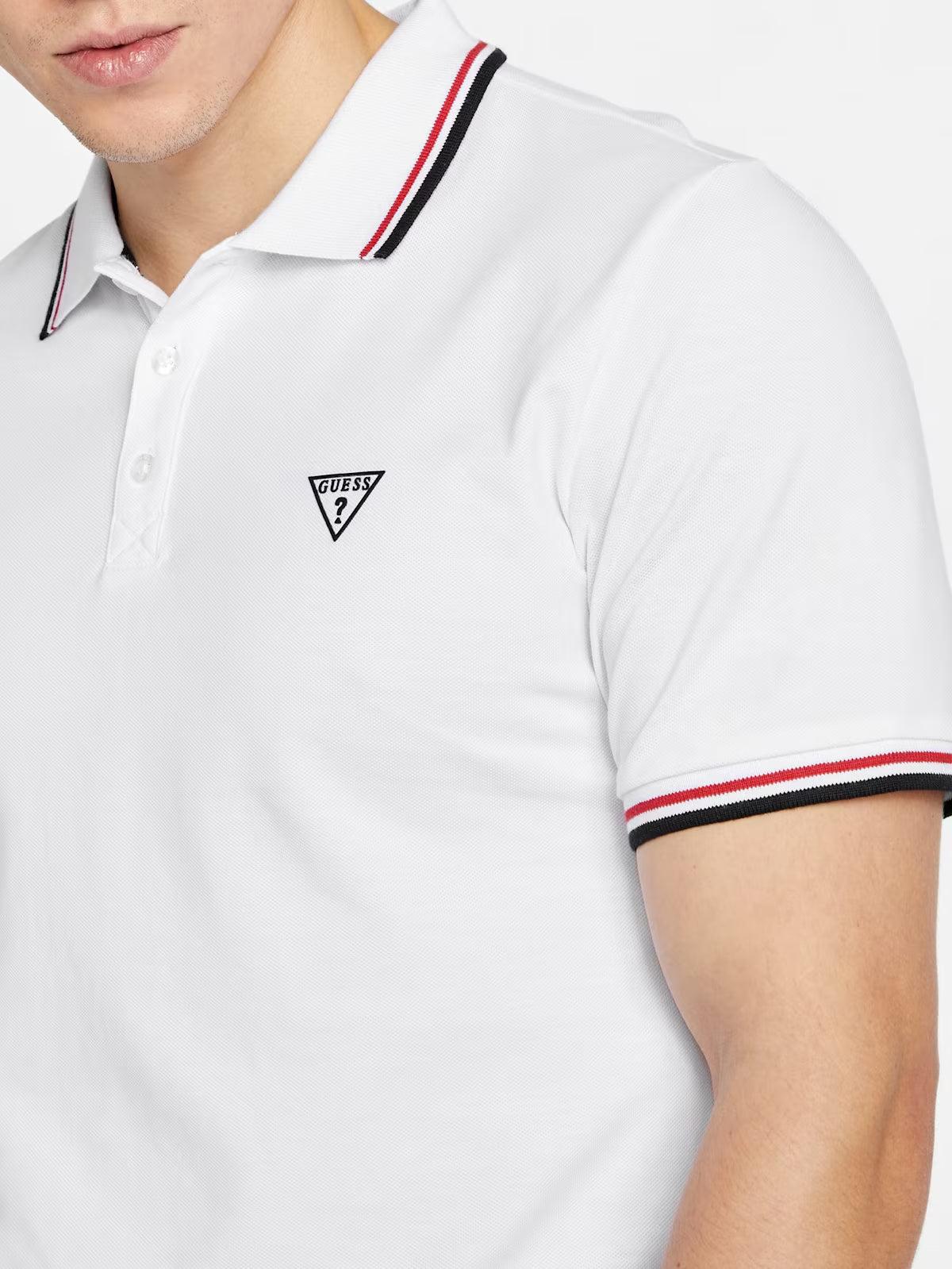 Guess Mens' Allen Polo/ WHITE
