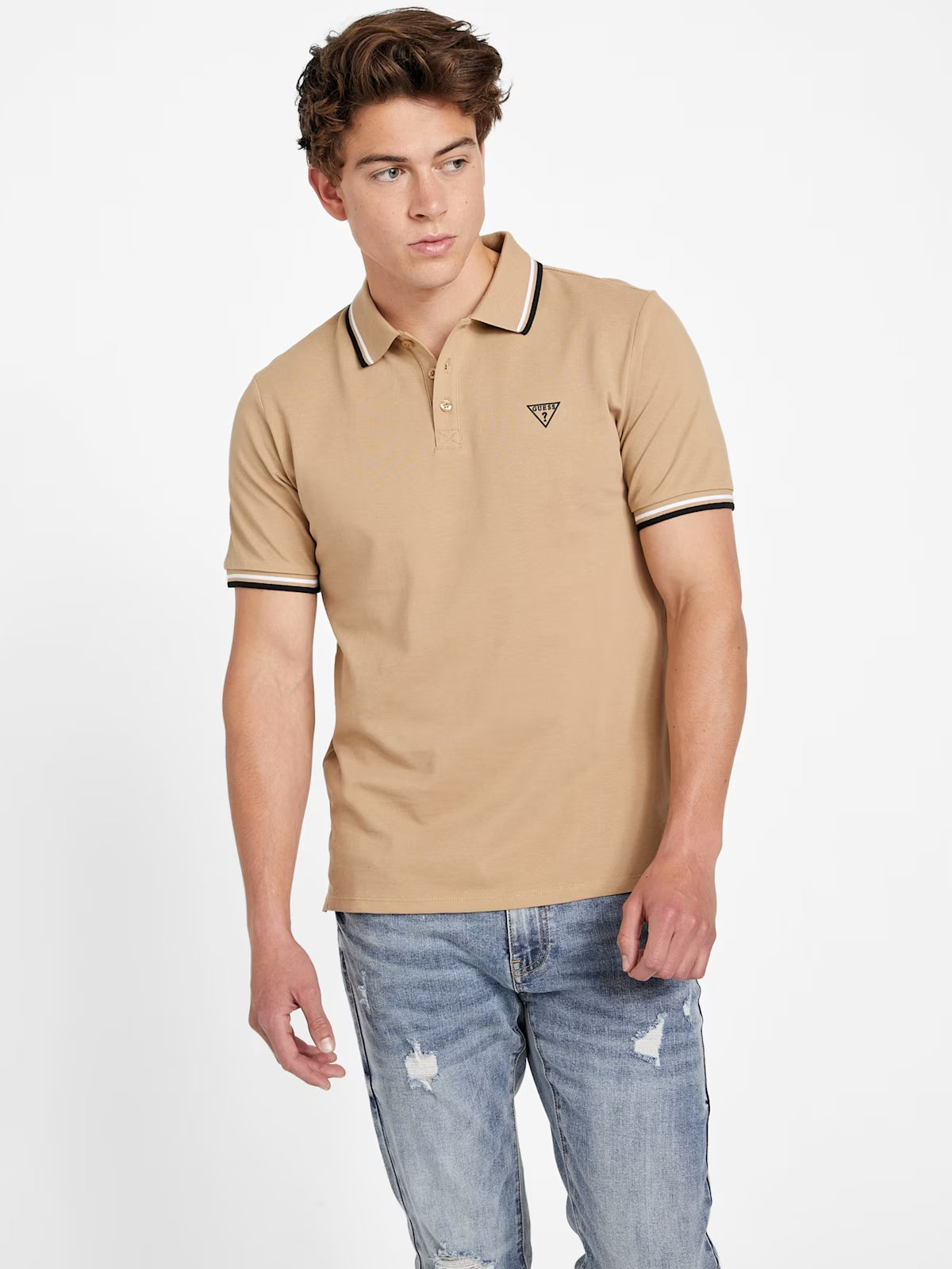 Guess Mens' Allen Polo/ Beige