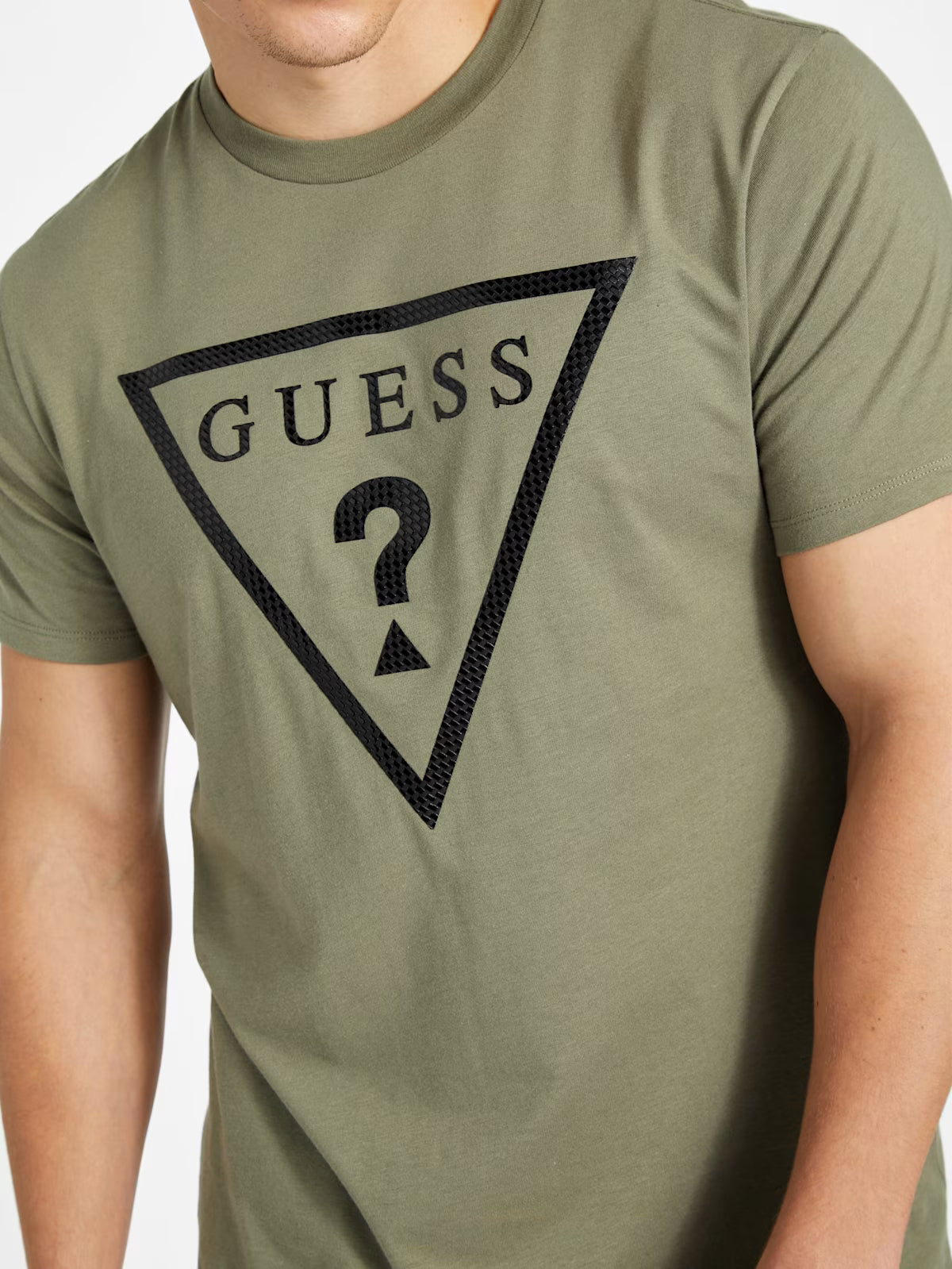 GUESS MENS' Erikk Logo Tee- Green