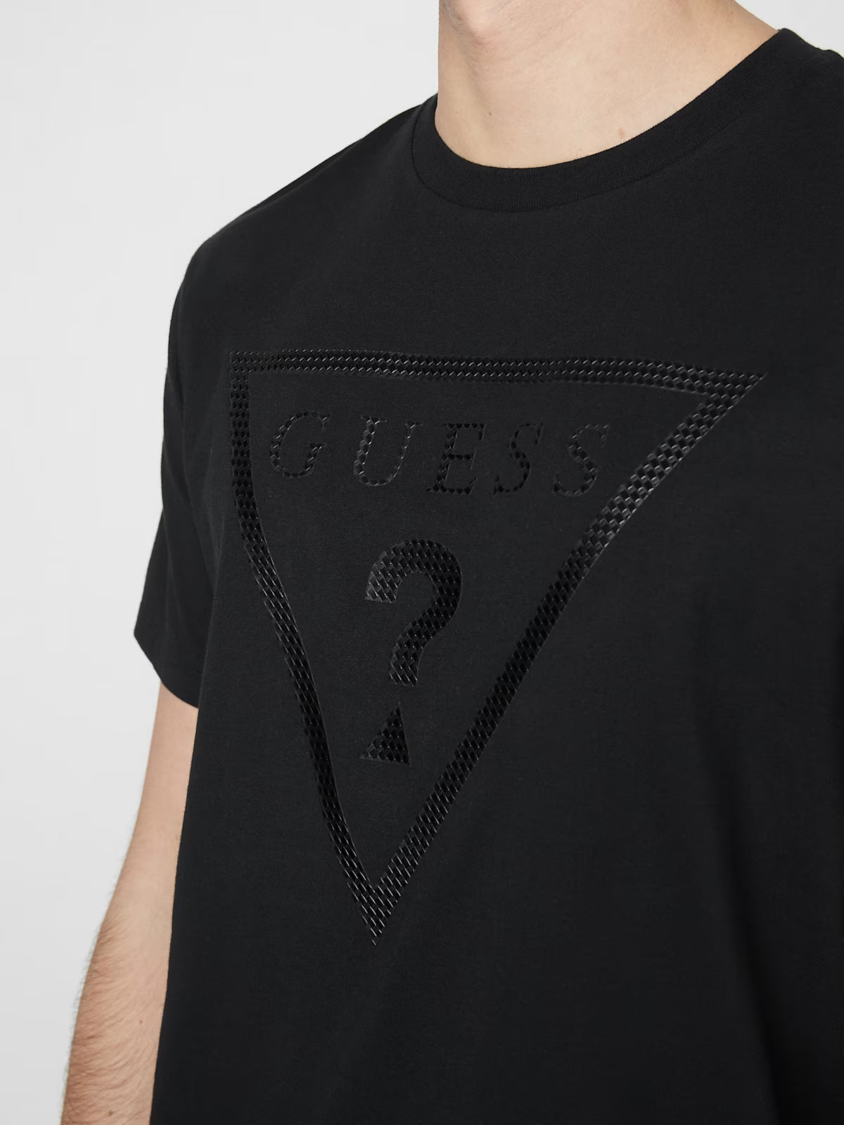 GUESS MENS' Erikk Logo Tee- BLACK