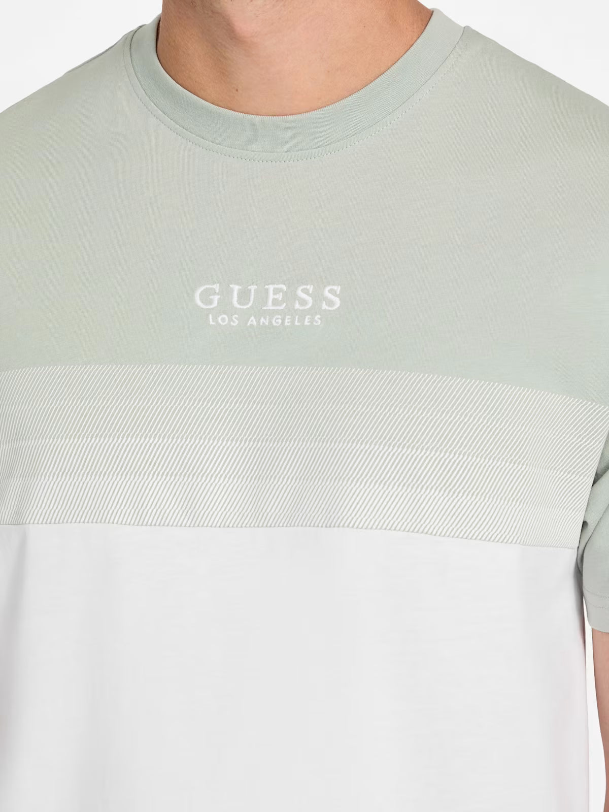 Mens' Guess Rami Color-Blocked Tee/  GREEN