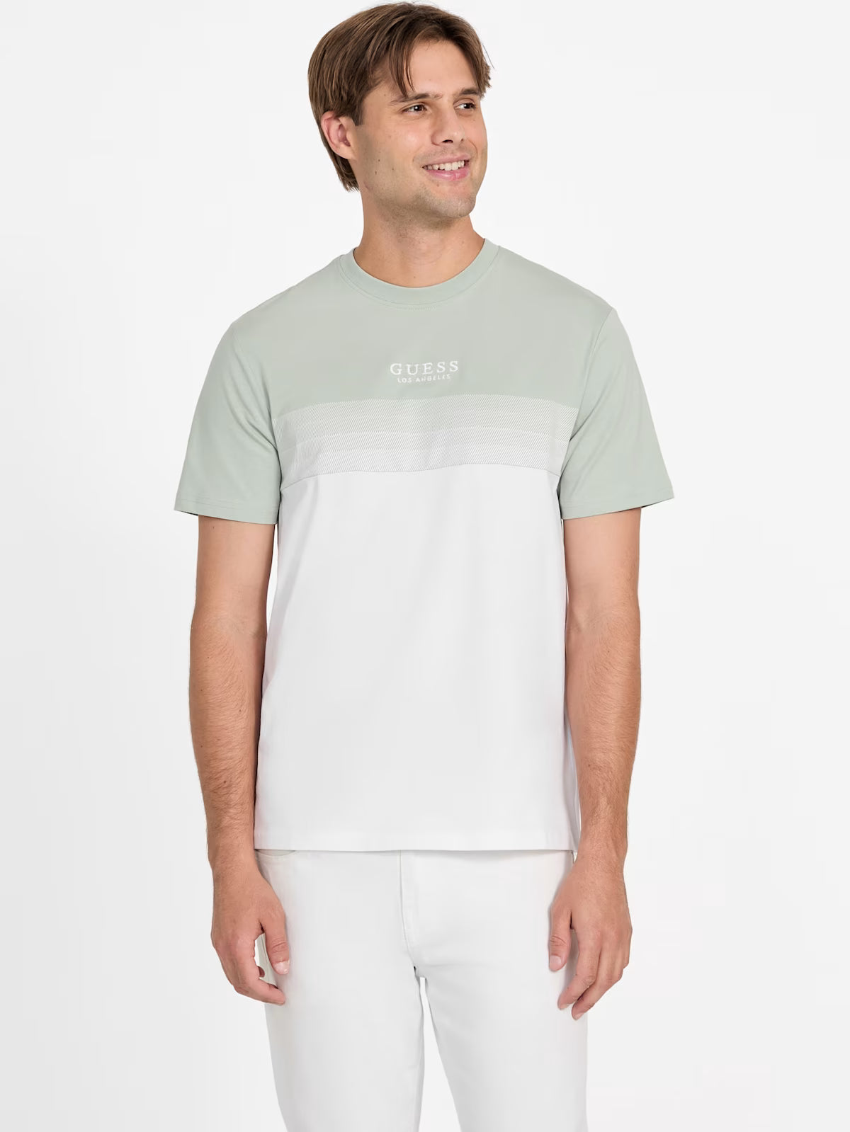 Mens' Guess Rami Color-Blocked Tee/  GREEN