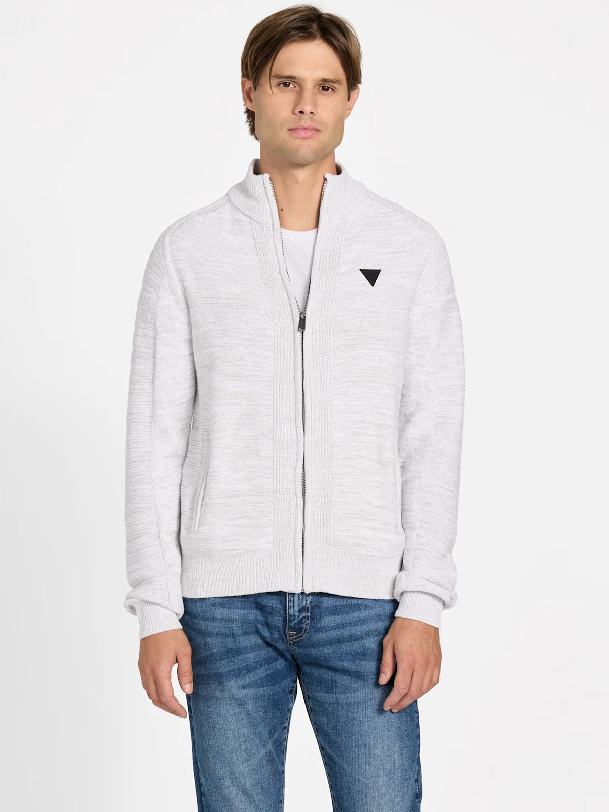 Guess MENS' Chaplain Marled Sweater BlackWhite