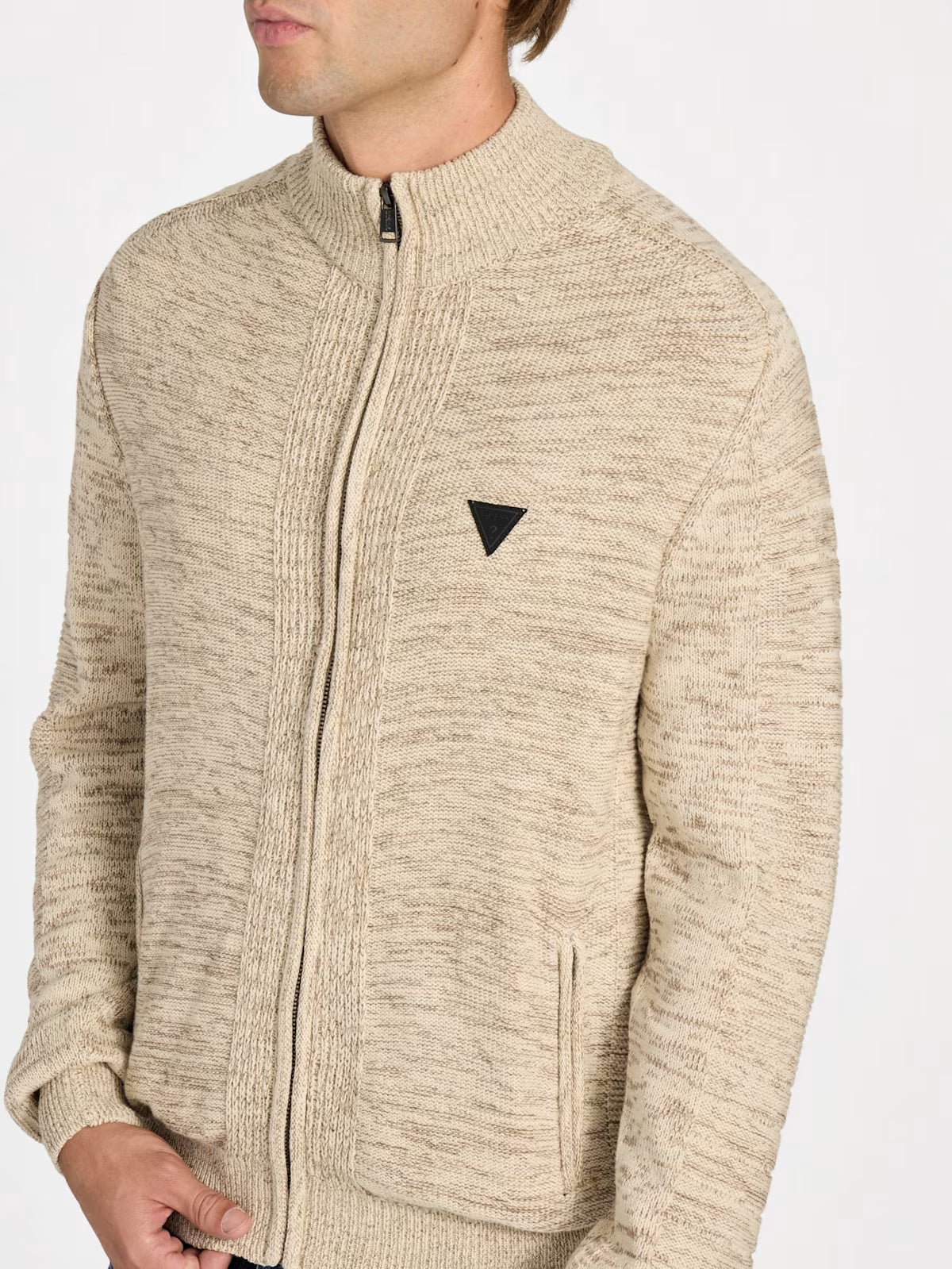 Guess MENS' Chaplain Marled Sweater Beige