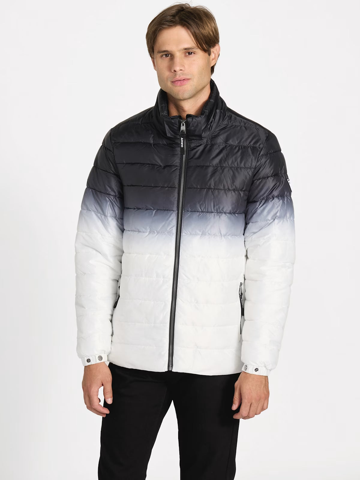 GUESS Mens' Harrison Ombre Puffer Jacket Black