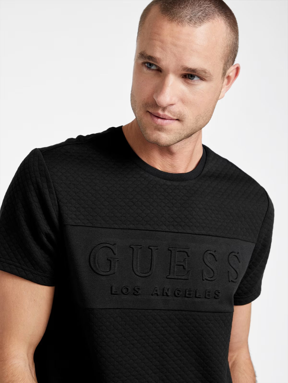 GUESS MENS' Trevor Logo Tee/ BLACK