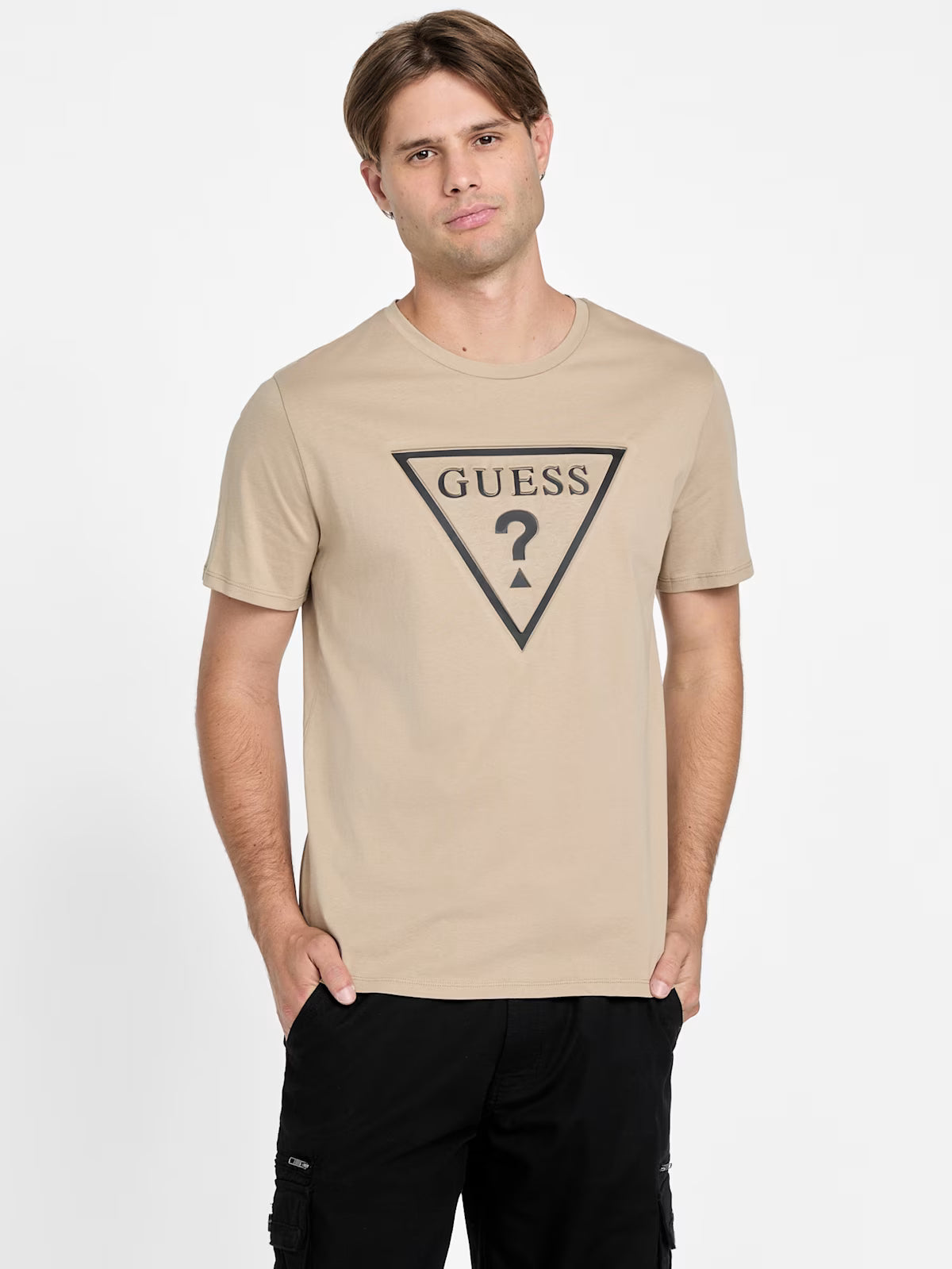 Guess Mens' Eco Kris Logo Tee / Beige