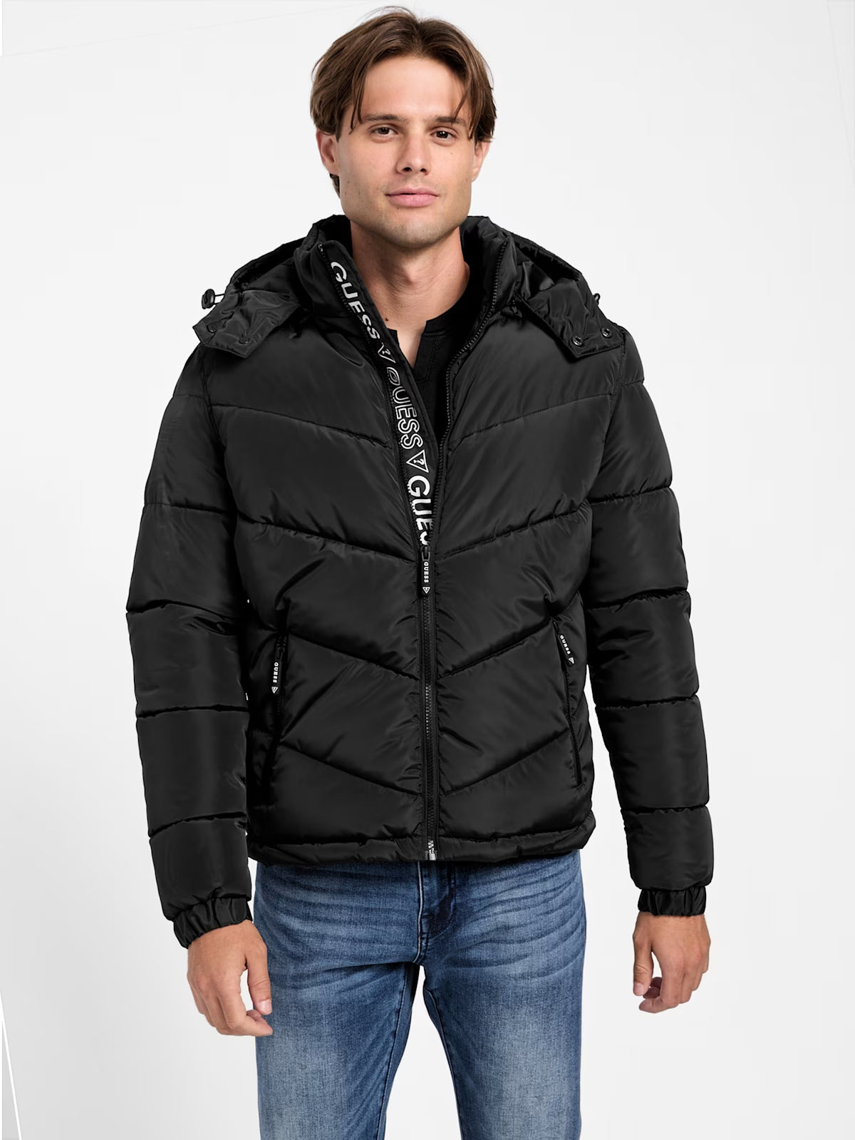 GUESS Mens' Eco Chano Puffer Jacket Black