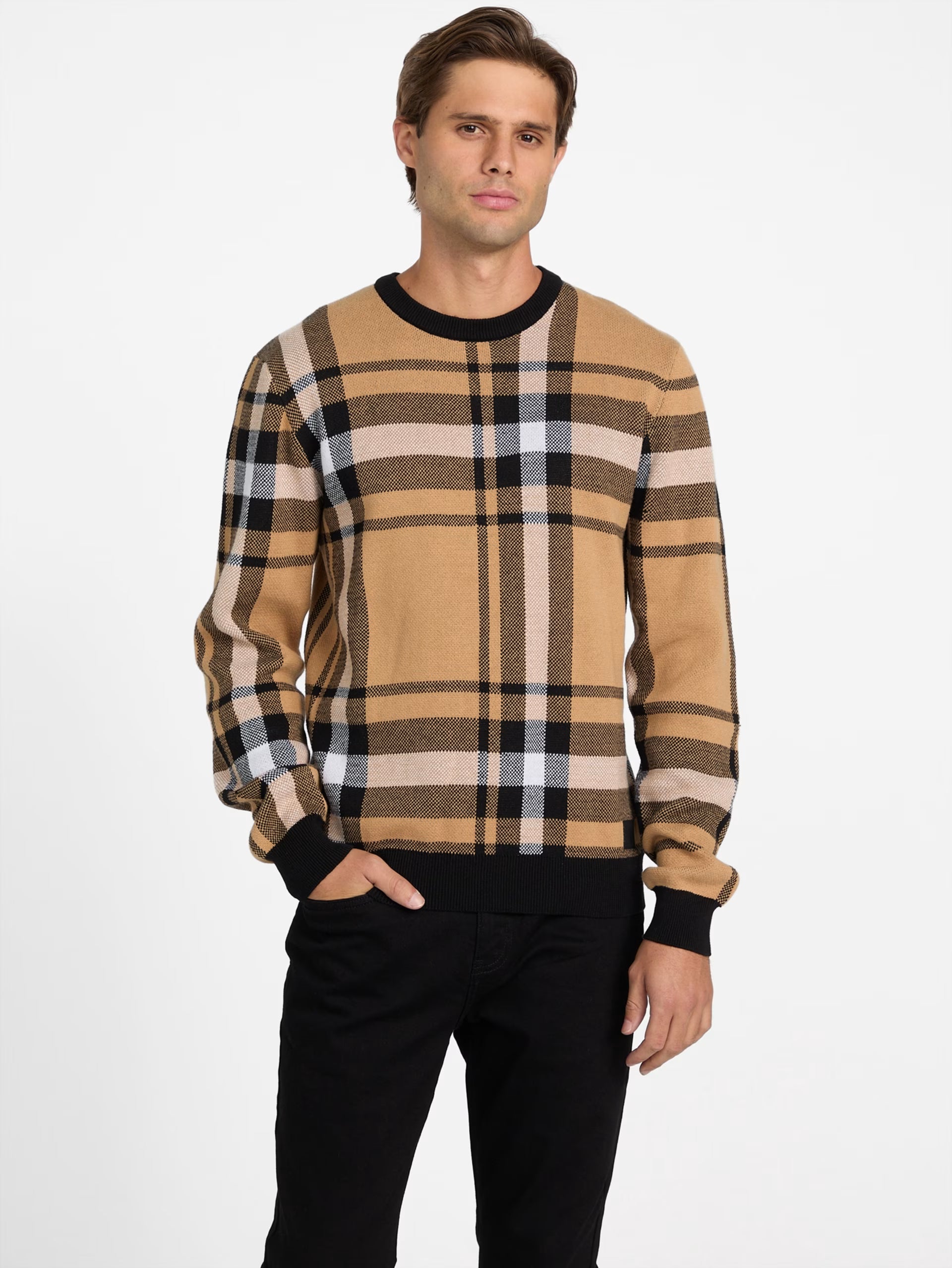Guess MENS' Hertz Plaid Sweater