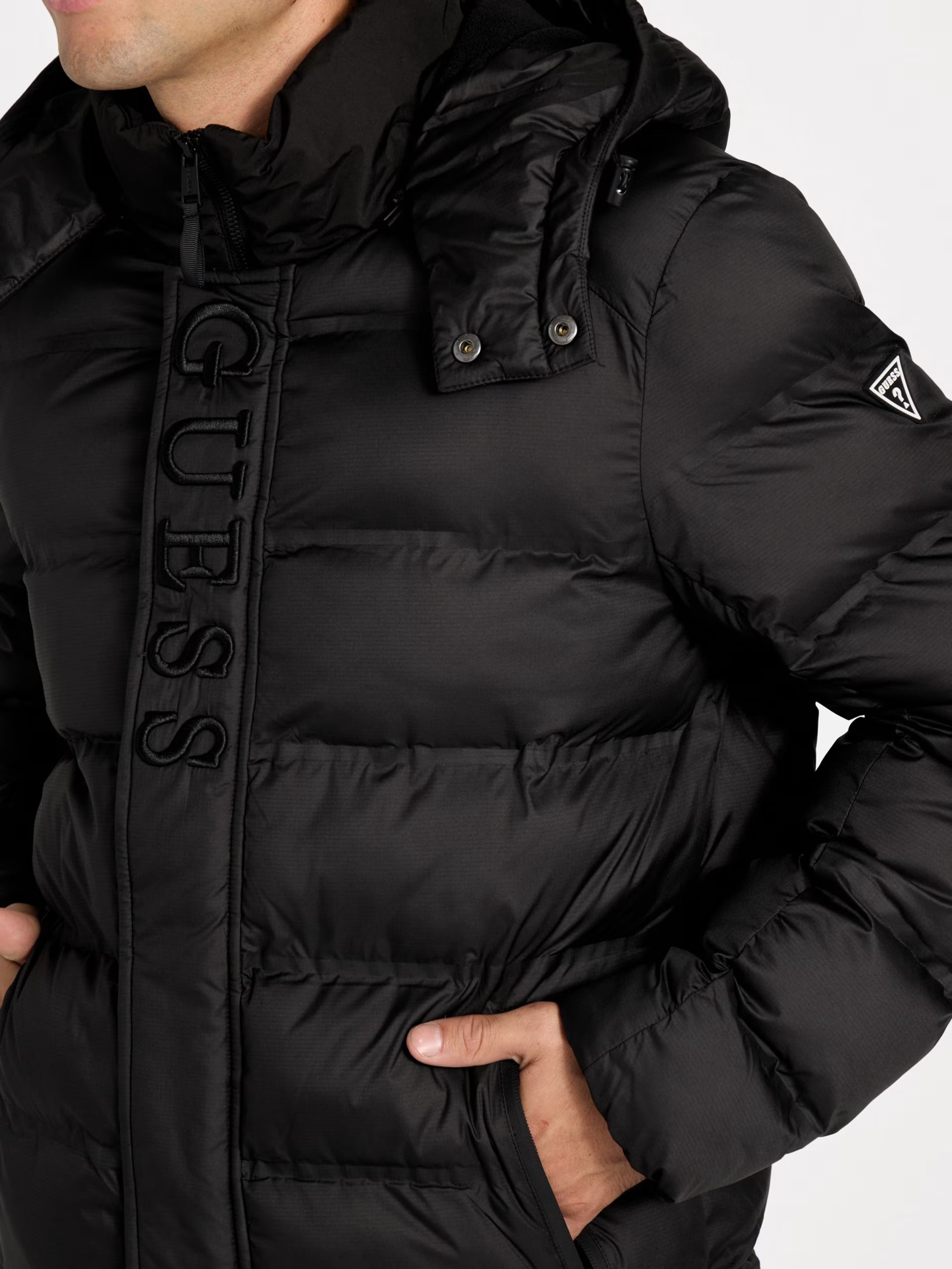 GUESS Mens' Eco Charles Puffer Jacket black