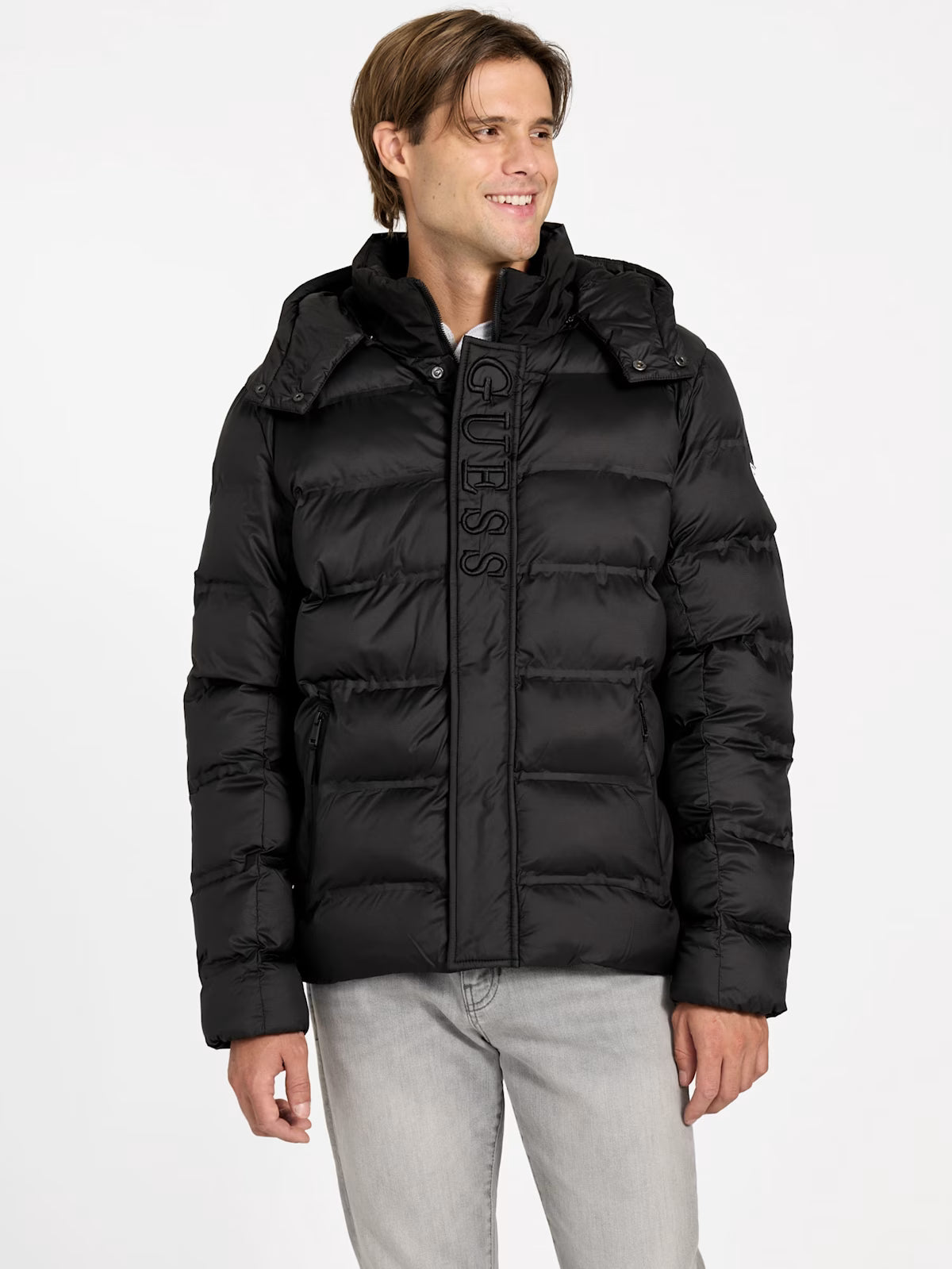 GUESS Mens' Eco Charles Puffer Jacket black