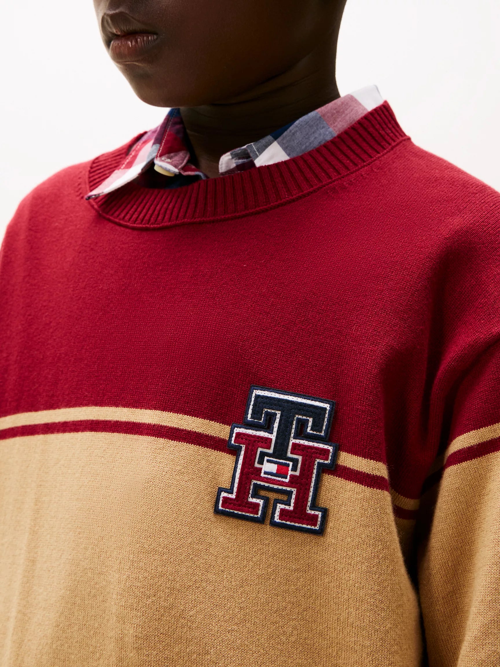 Boys' Tommy TH Logo Colorblock Sweater