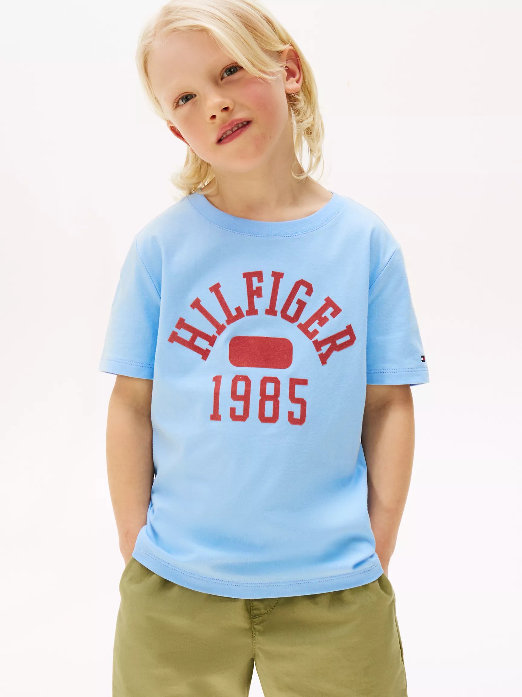 Boys' Tommy Hilfiger 1985 Logo T-Shirt/ Vessel Blue