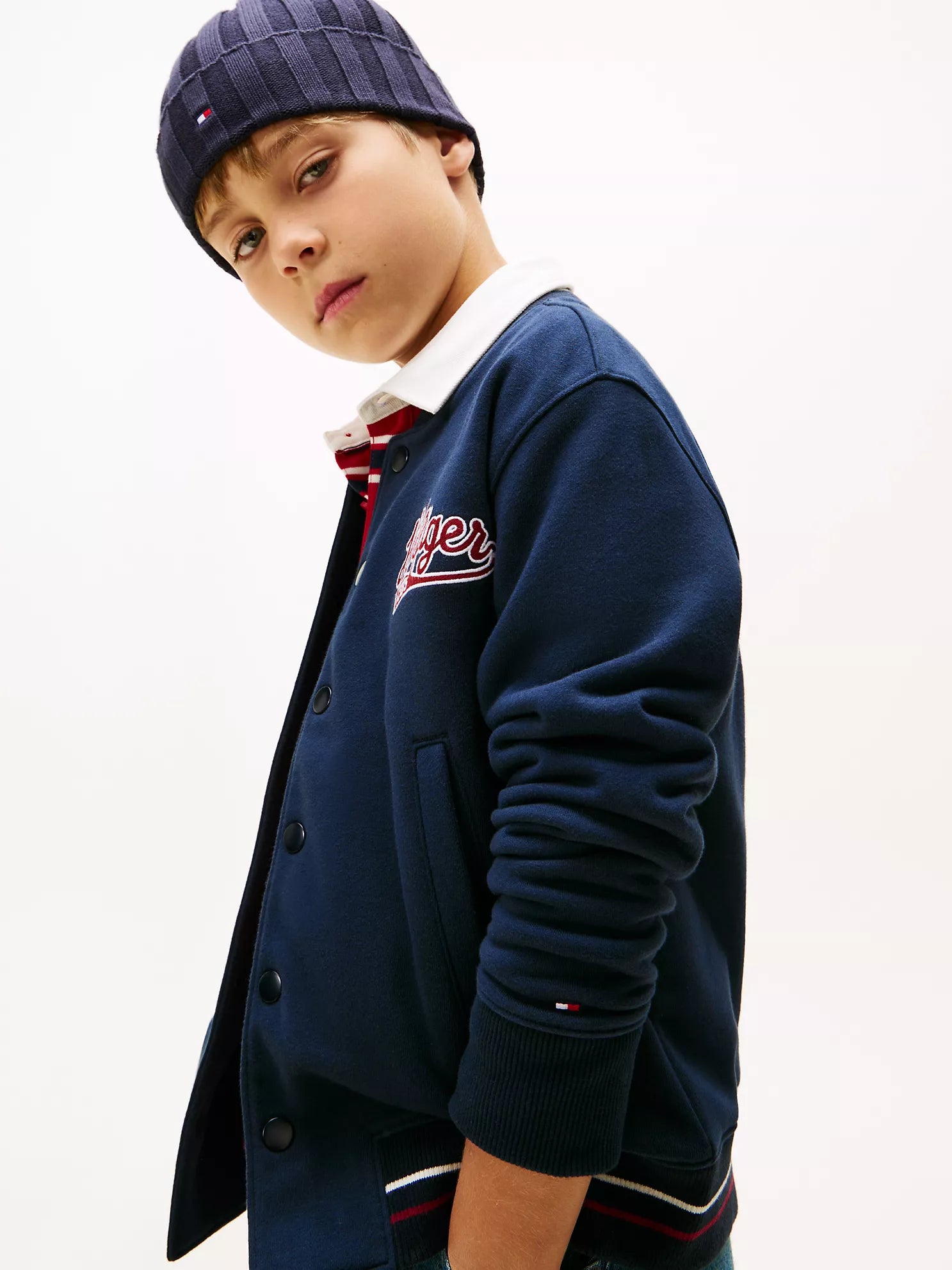 Boys Tommy Varsity Logo Bomber Jacket