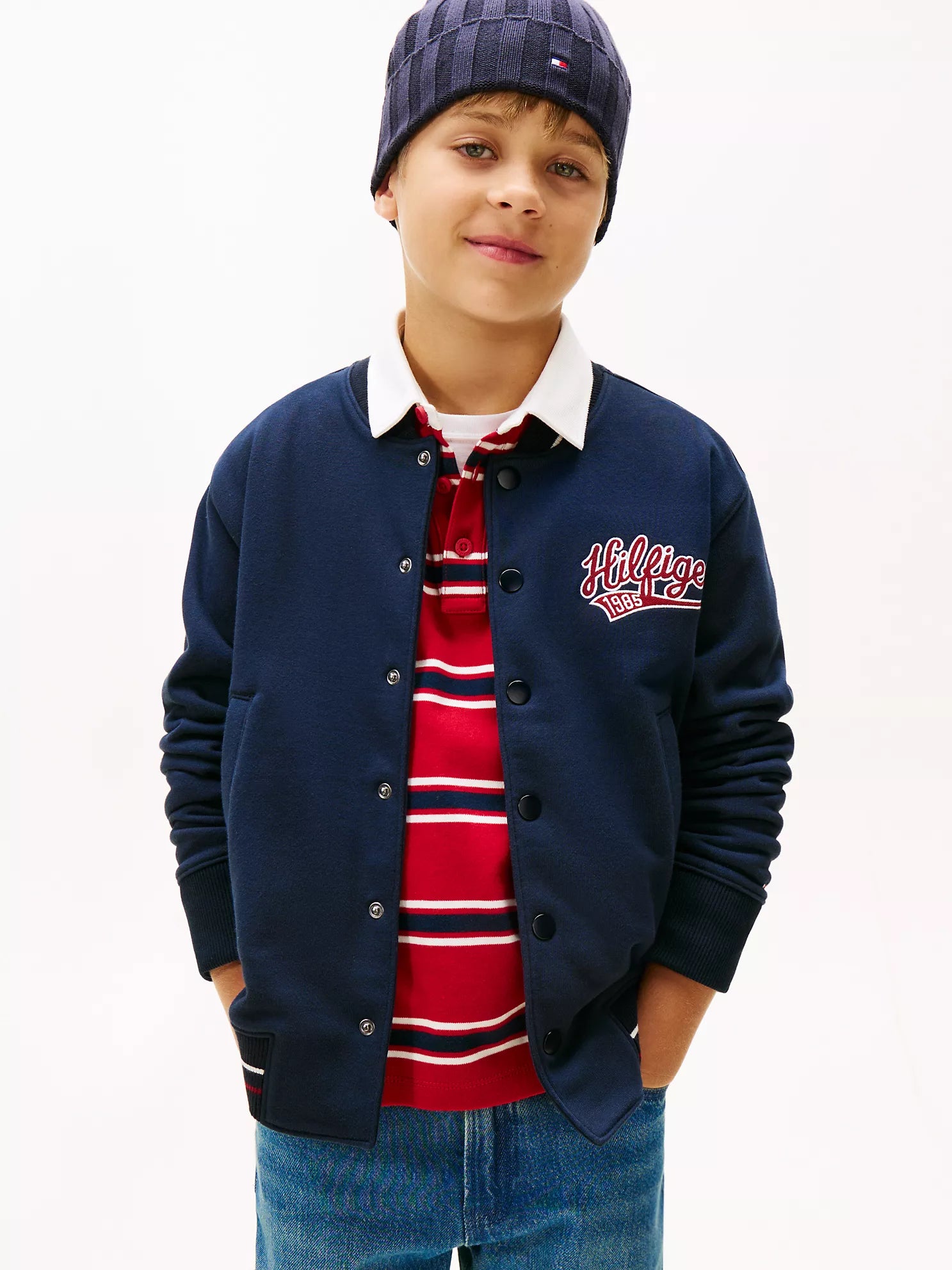 Boys Tommy Varsity Logo Bomber Jacket
