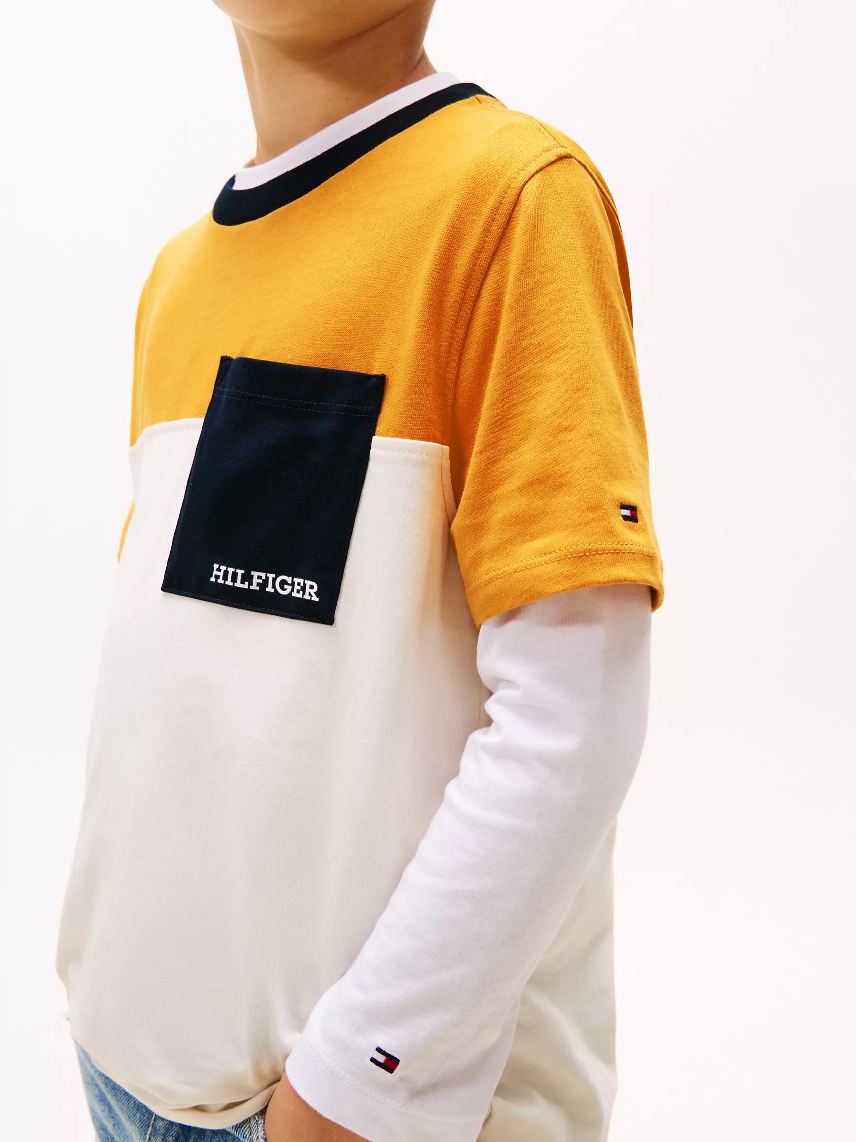 Tommy Boys' Colorblock Pocket T-Shirt/City Yellow