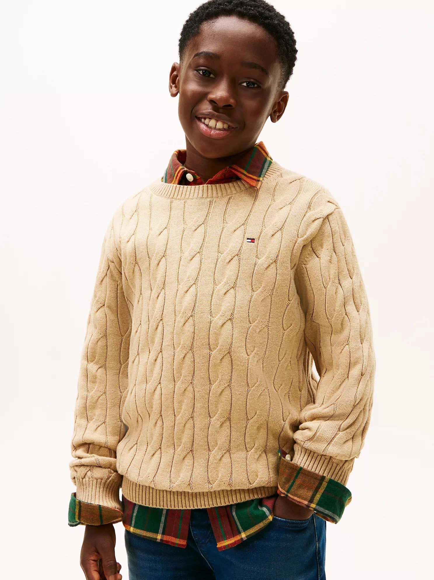 BOY Tommy Cable Knit Sweater Dark Beige