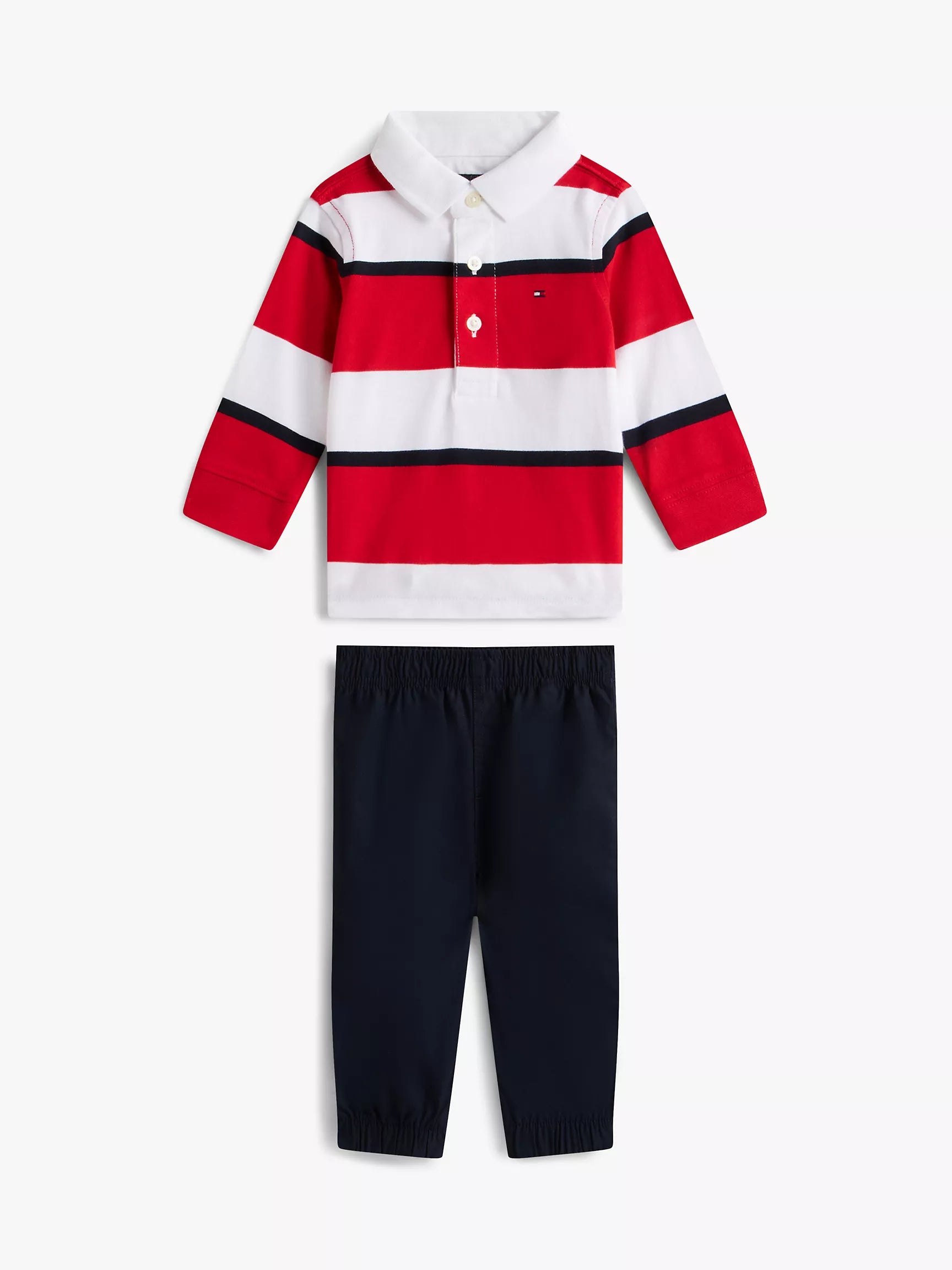 Baby Boys' Tommy Stripe Polo Shirt and Pant Set