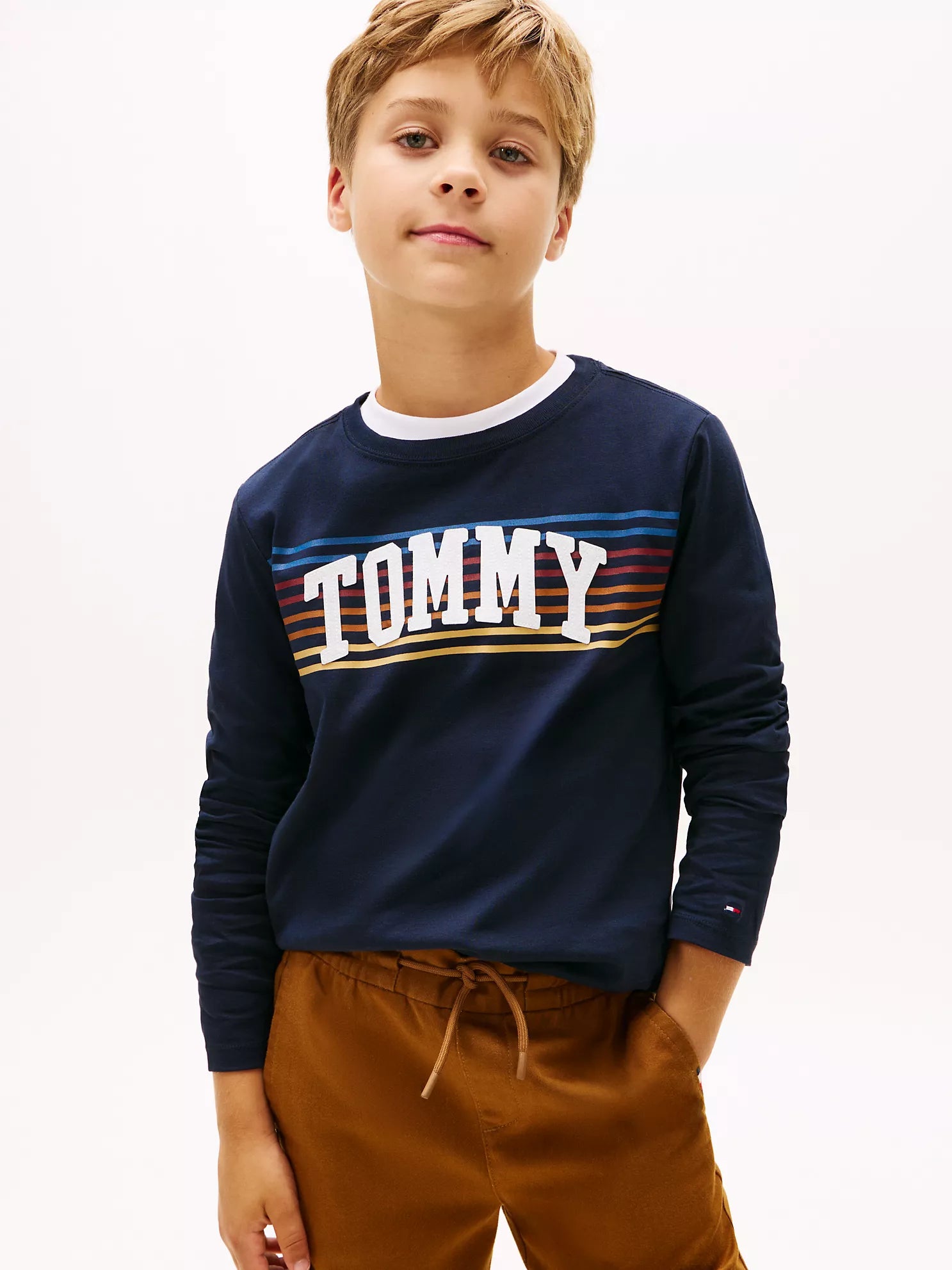 TOMMY BOYS Long-Sleeve Tommy Logo T-Shirt