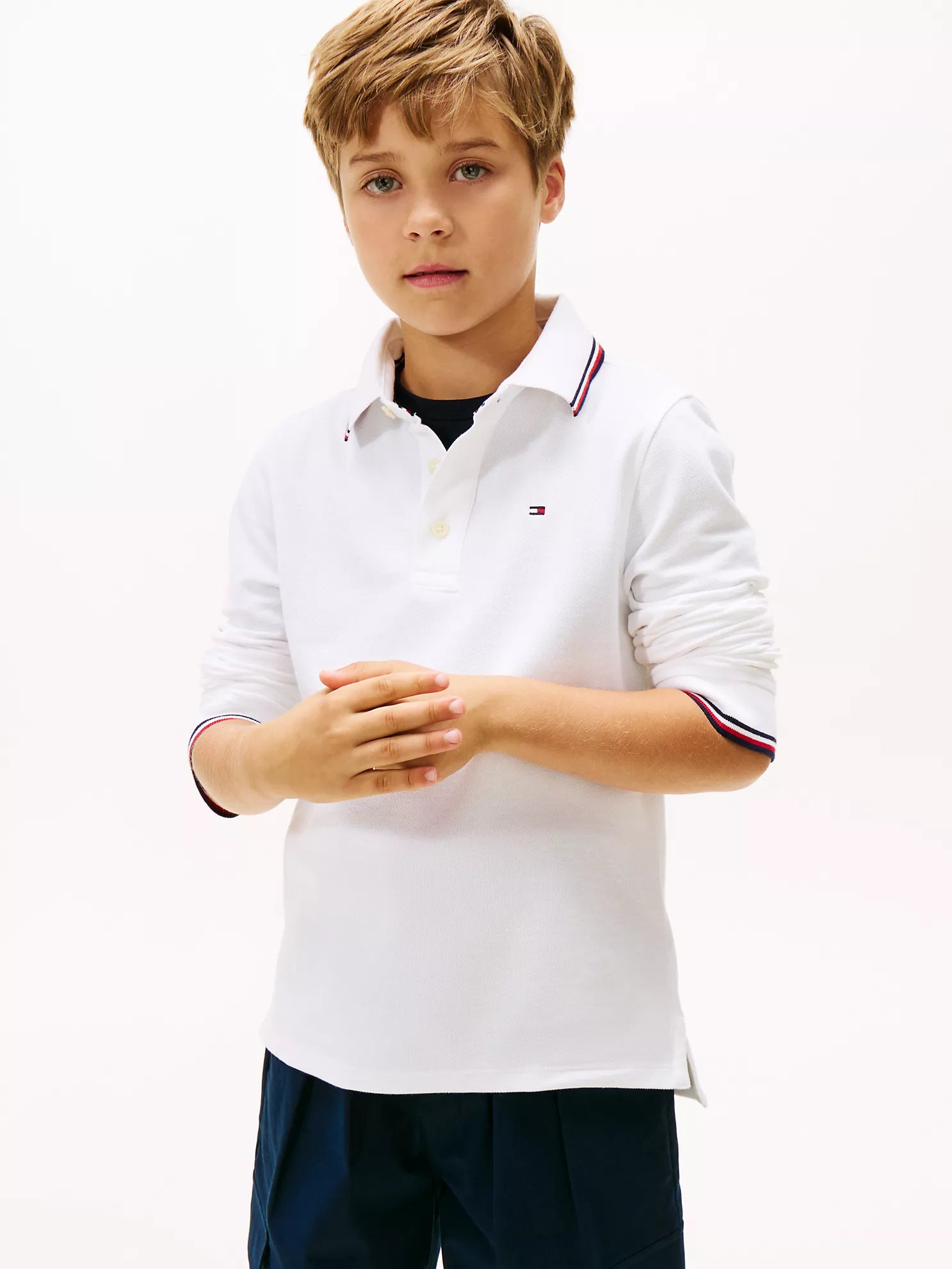 Boys' Tommy  Long-Sleeve Tipped Polo