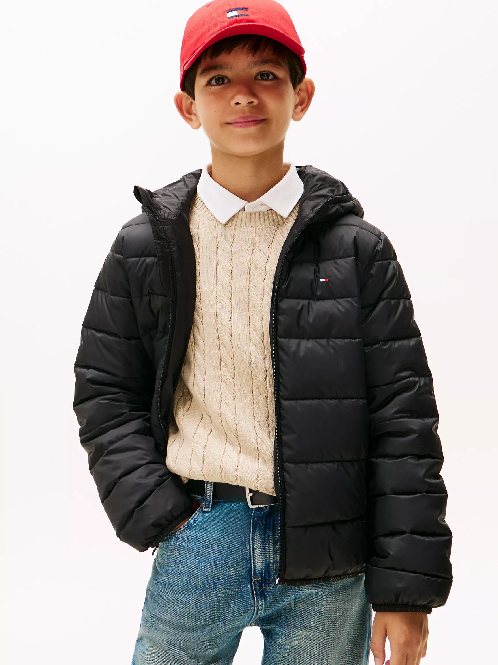 Boys Tommy Water-Resistant Packable Jacket black