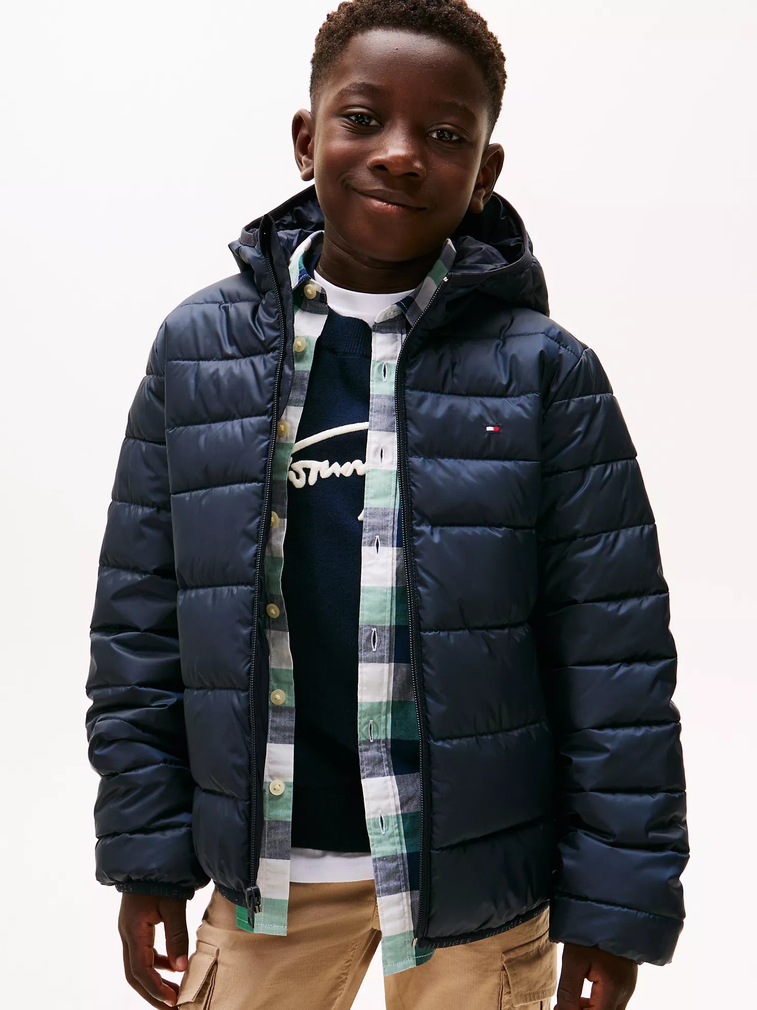 Boys' Tommy Water-Resistant Packable Jacket Navy Blue