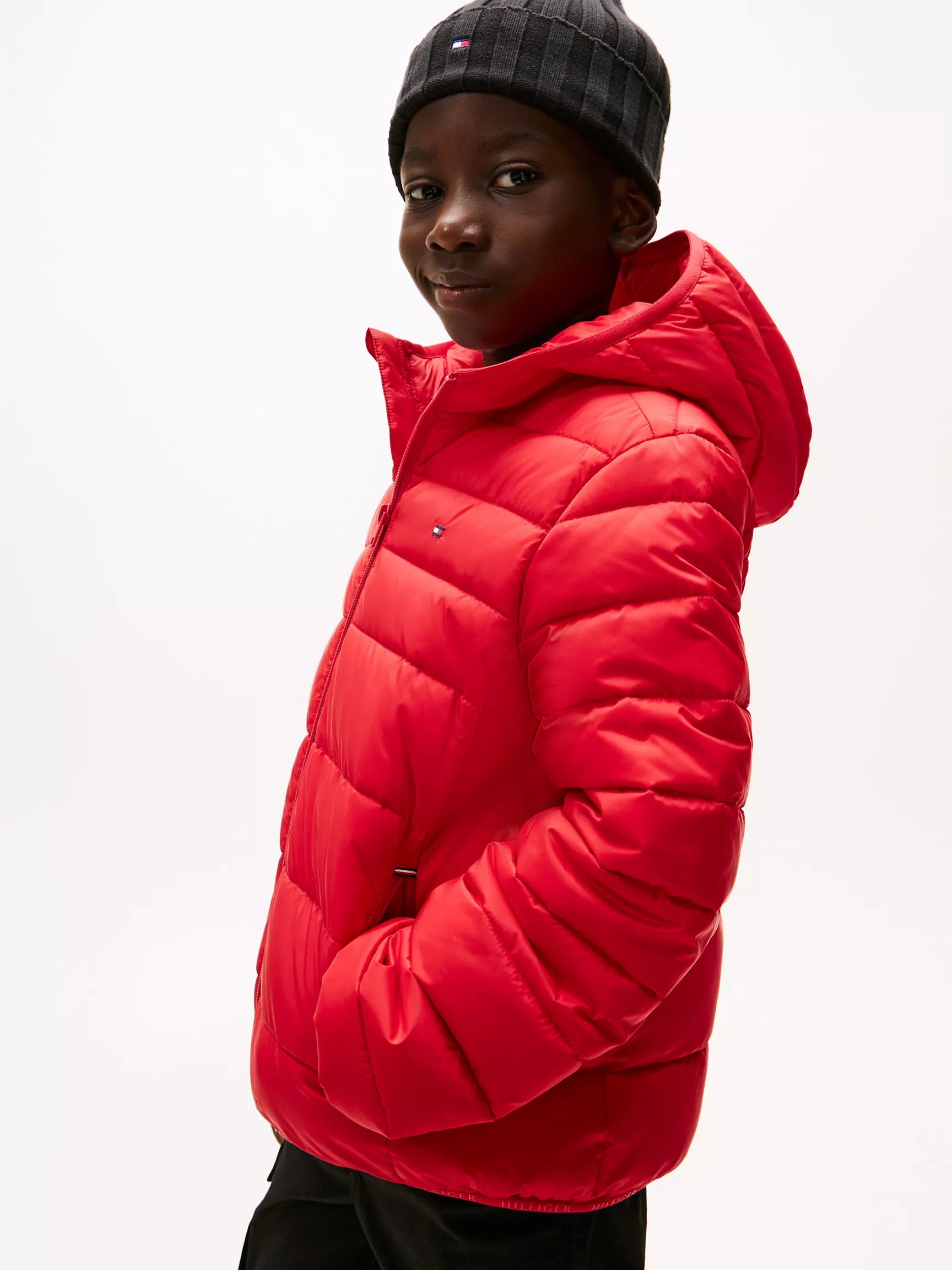Boys Tommy Water-Resistant Packable Jacket Red
