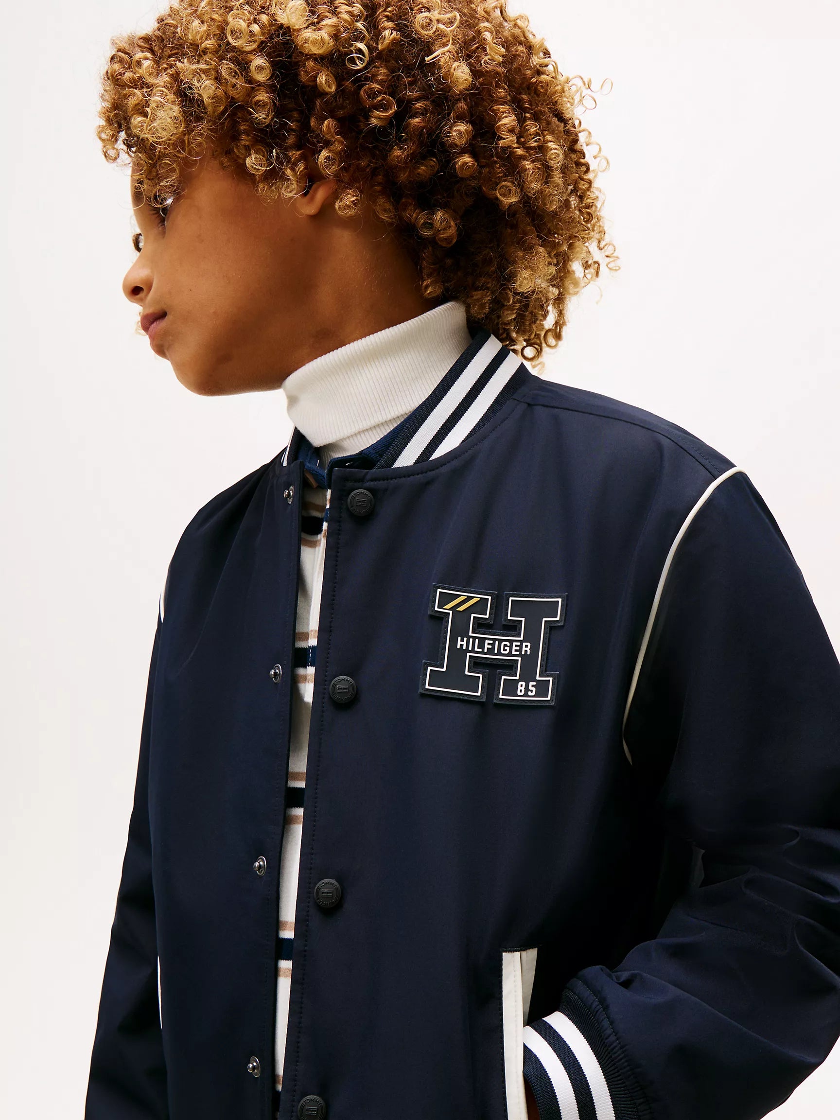 Boys' Tommy H Logo Letterman Jacket