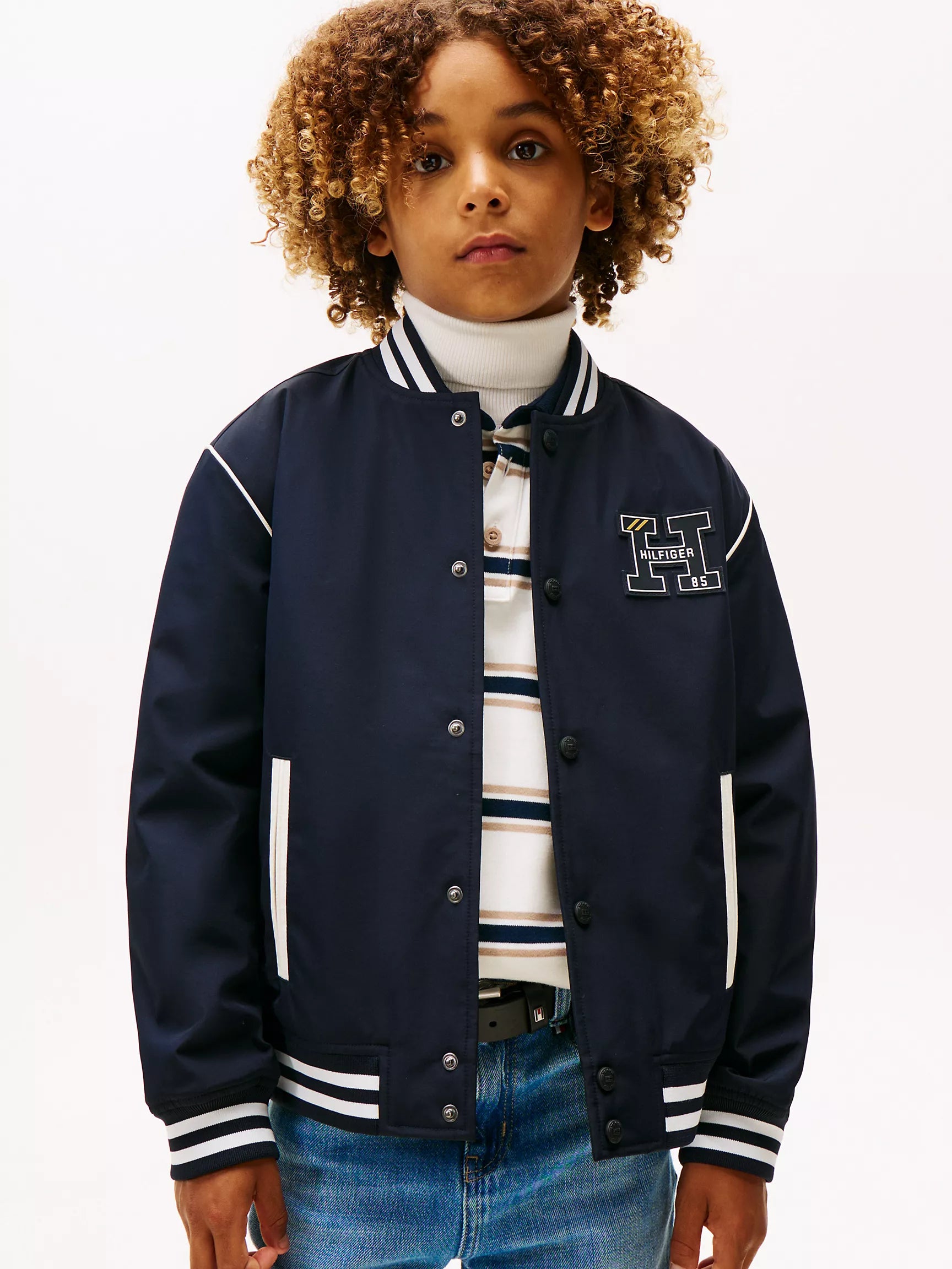 Boys' Tommy H Logo Letterman Jacket