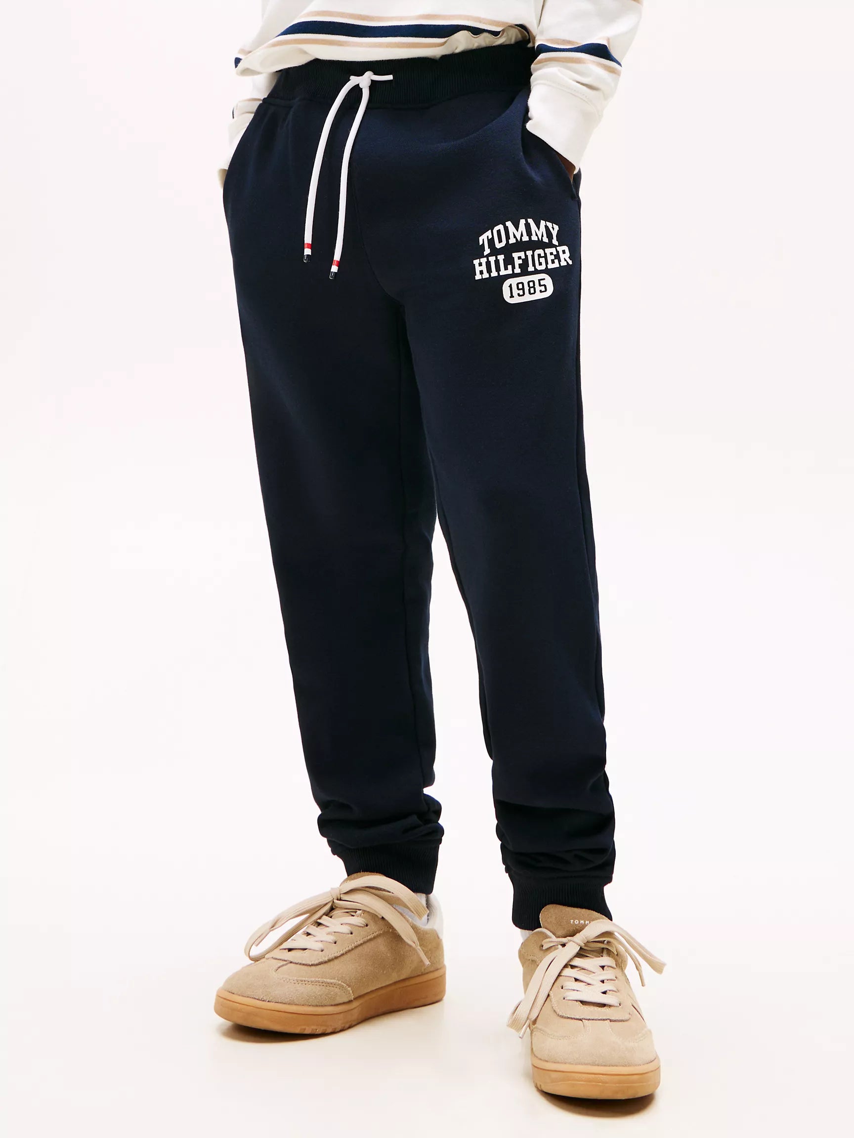Boys Tommy Logo Fleece Sweatpant Navy
