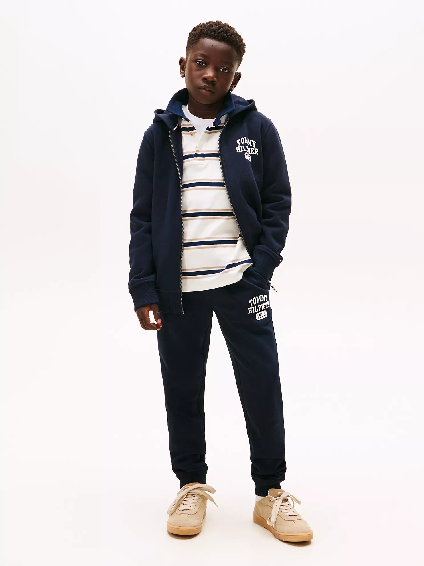 Boys Tommy Logo Fleece Sweatpant Navy