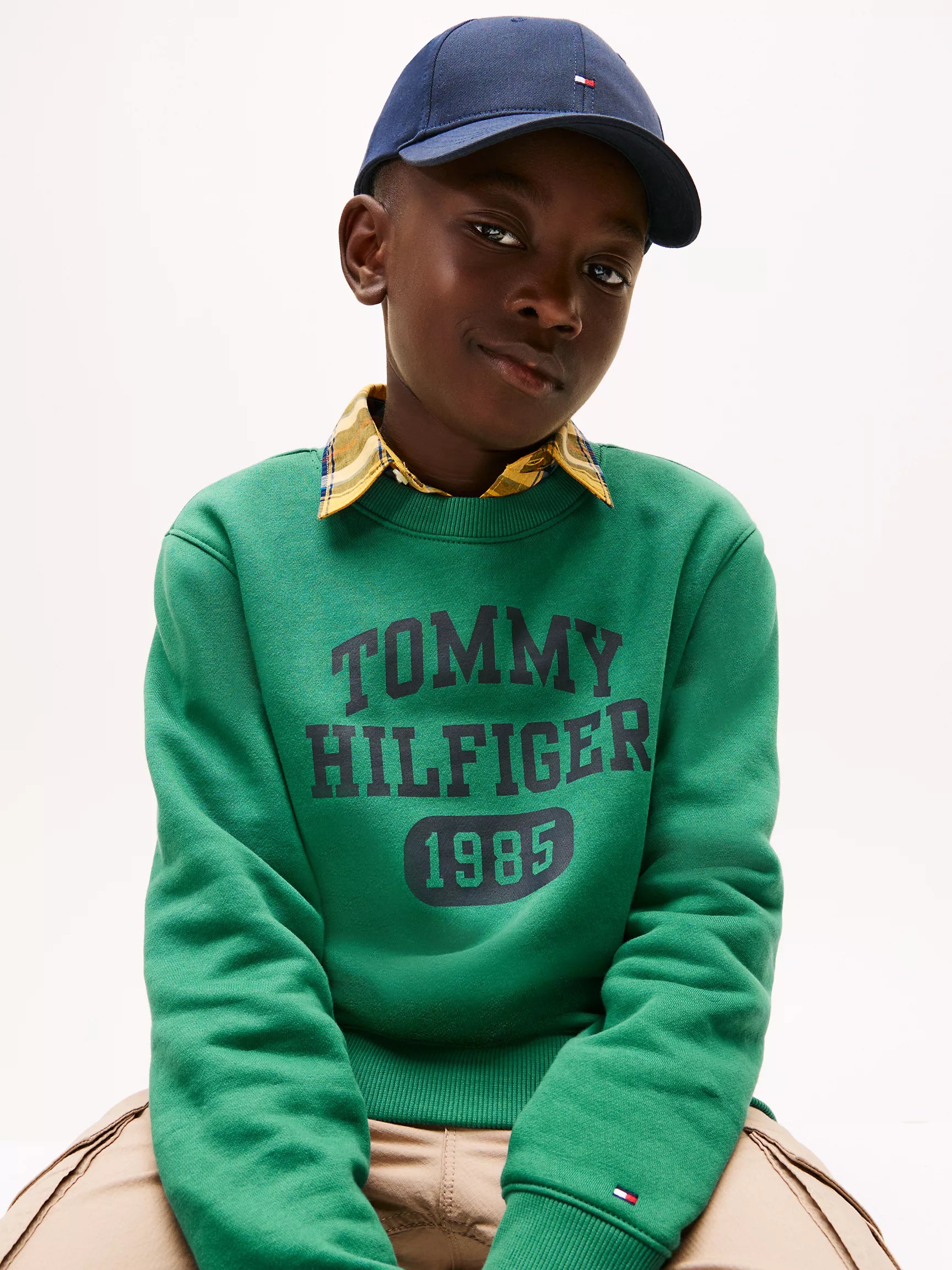 BOY Tommy Logo Fleece Sweatshirt Academia Green