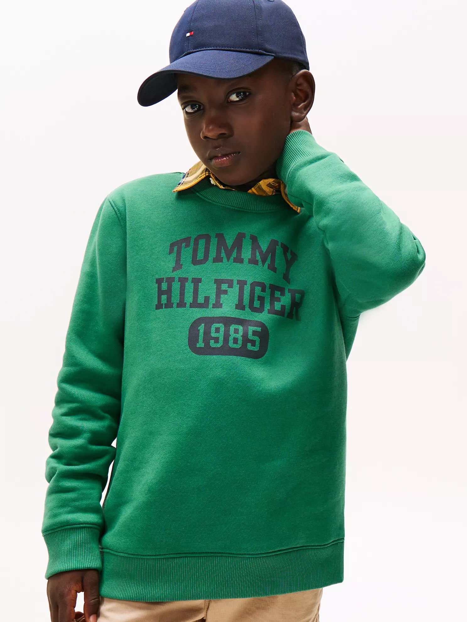 Boys Tommy  Logo Fleece Sweatshirt Academia Green