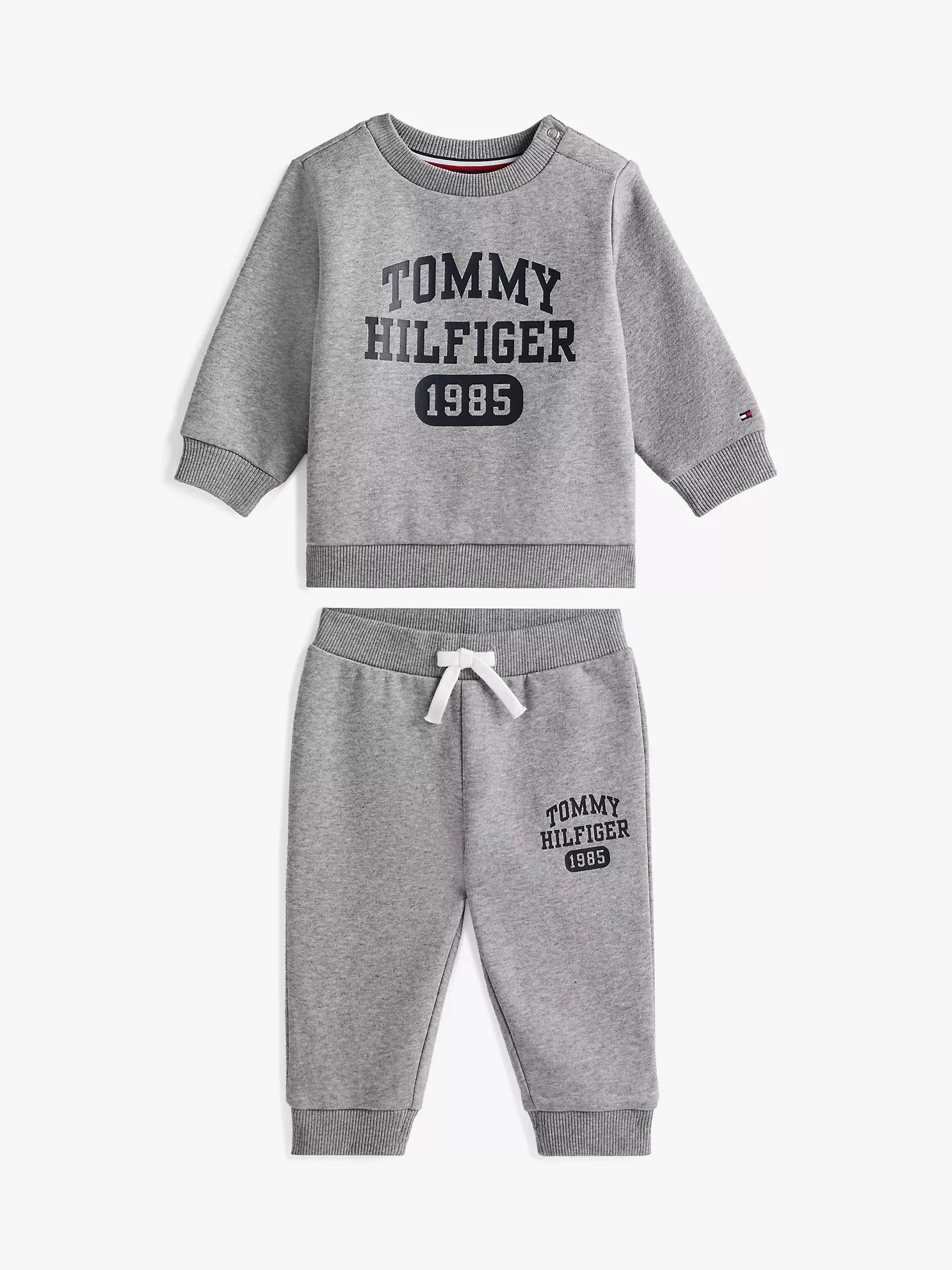 Baby Tommy Logo Sweatshirt and Pant Set Grey