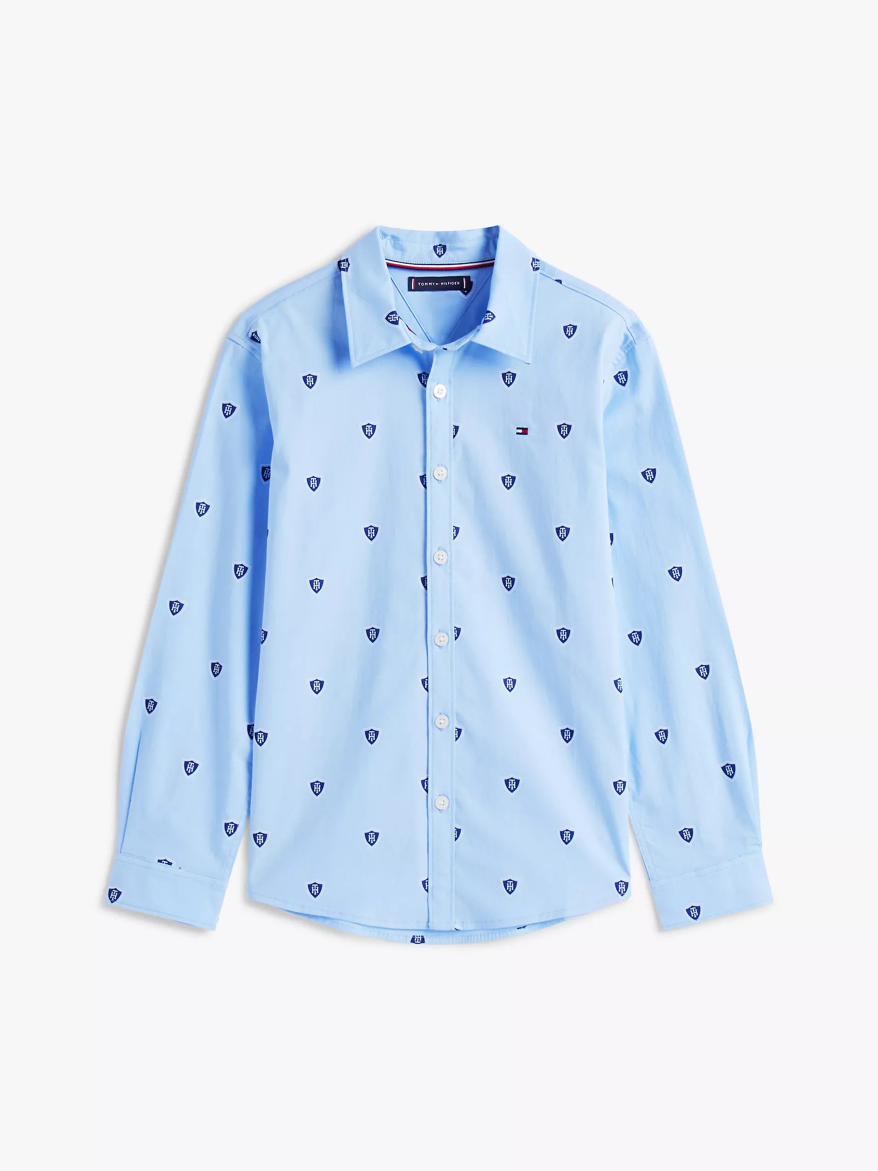 Tommy Hilfiger boys' shirt Allover Logo Stretch Shirt