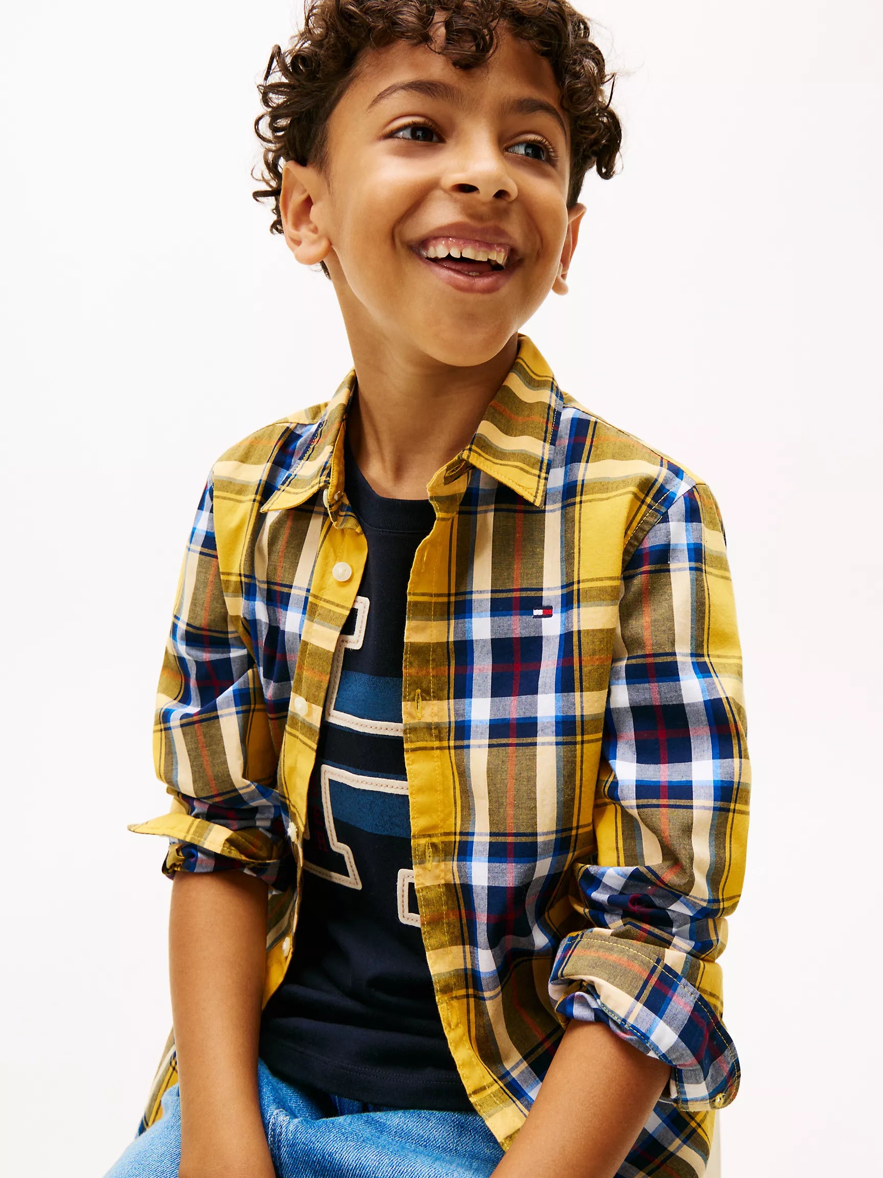 Tommy Boys' Plaid Stretch Shirt