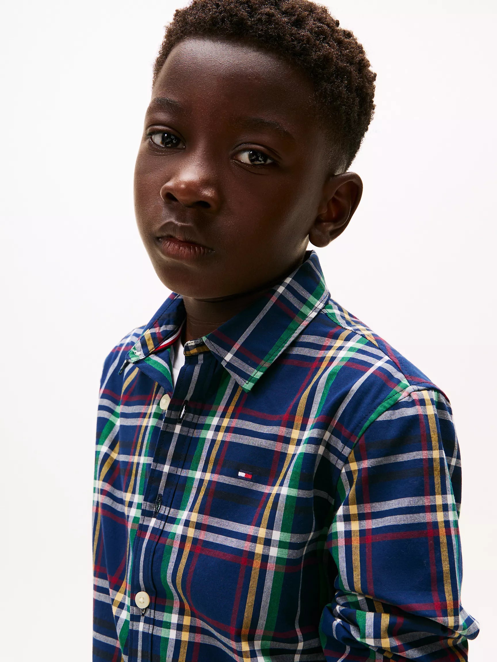 Tommy Boys' Plaid Stretch Shirt
