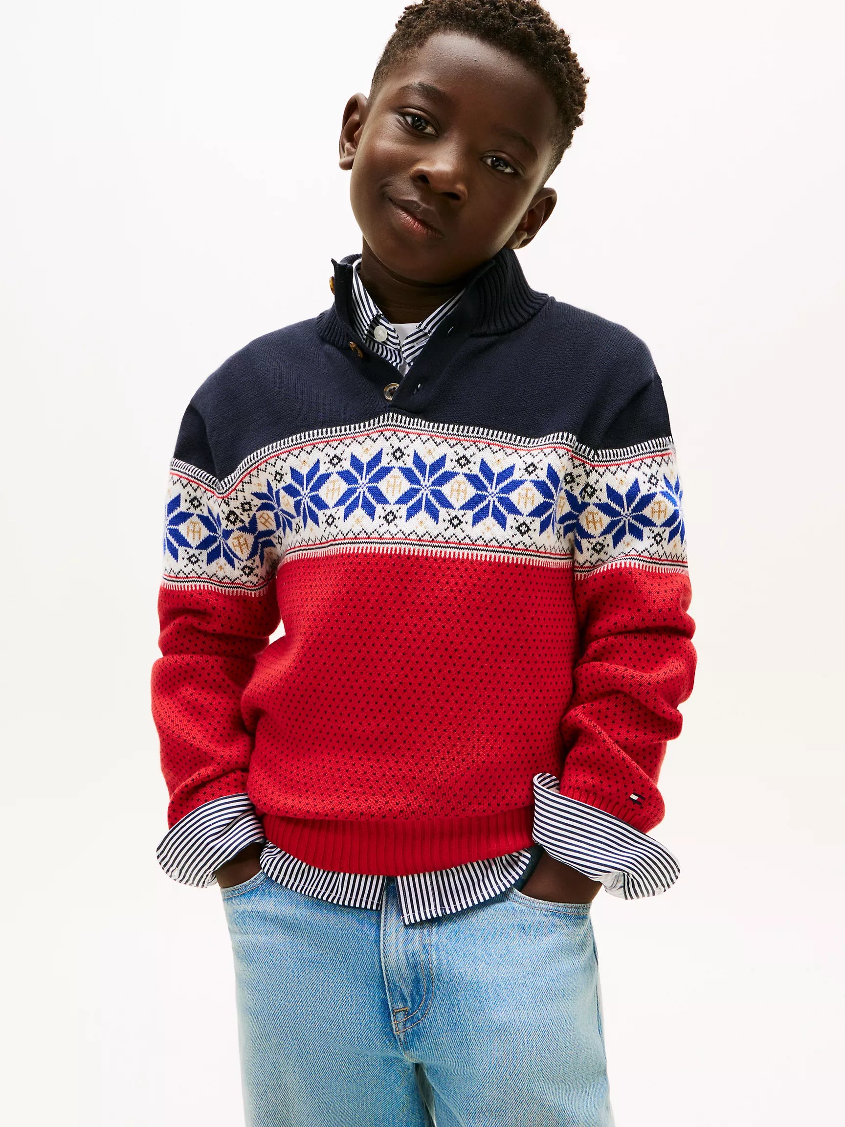BOY Tommy Fair Isle Mockneck Sweater