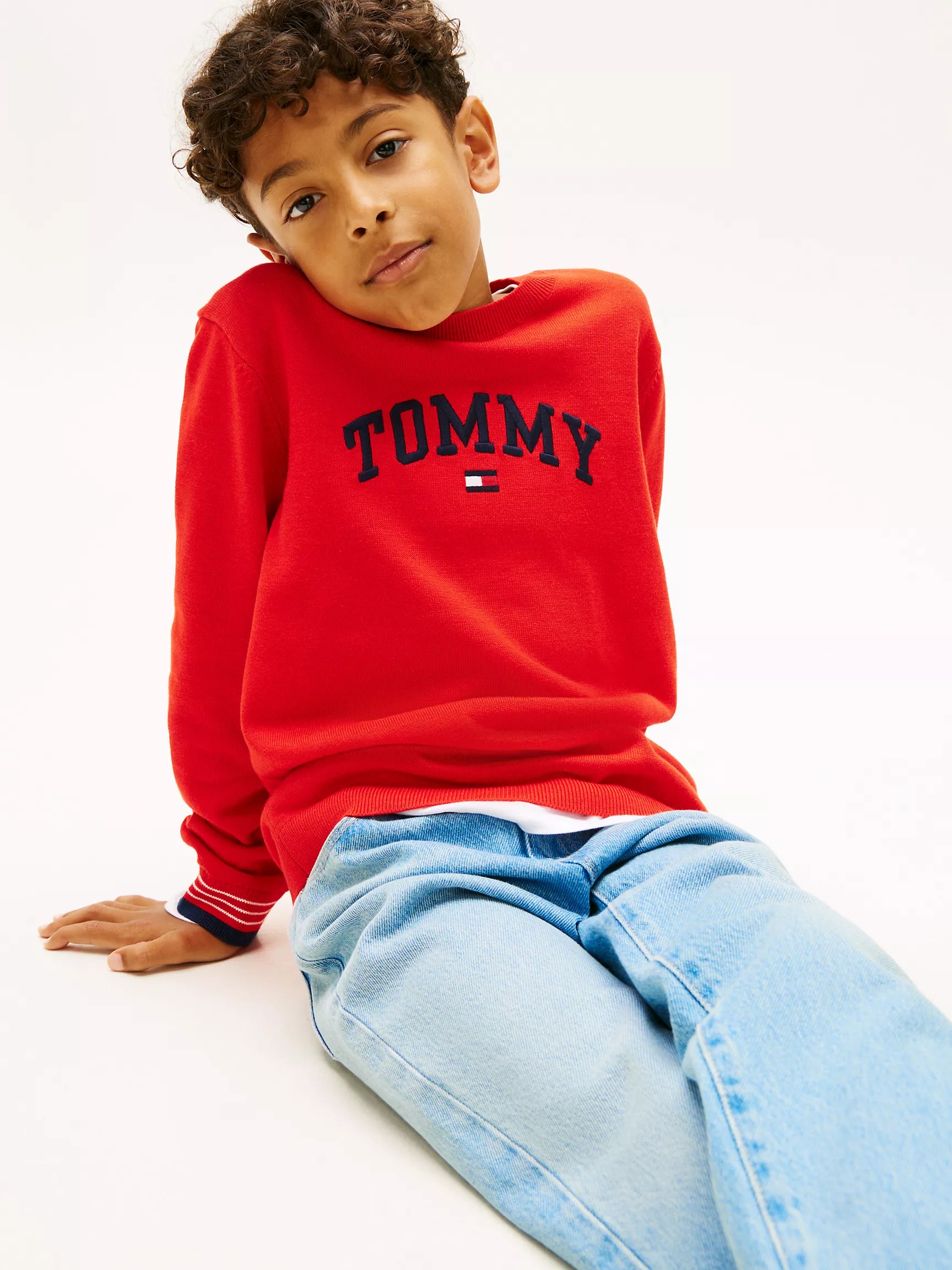 BOY Tommy Logo Sweater Deep Crimson