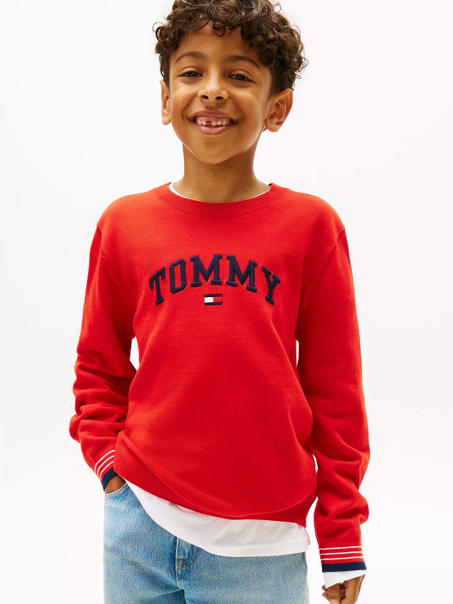 BOY Tommy Logo Sweater Deep Crimson