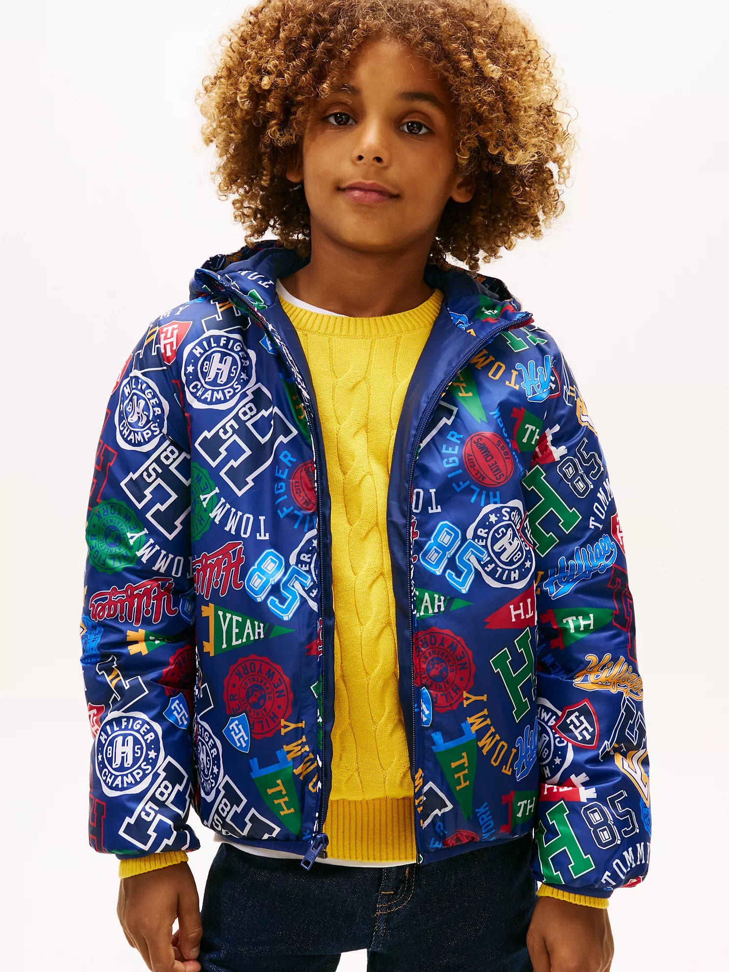 BOY Tommy Hooded Zip Varsity Logo Jacket